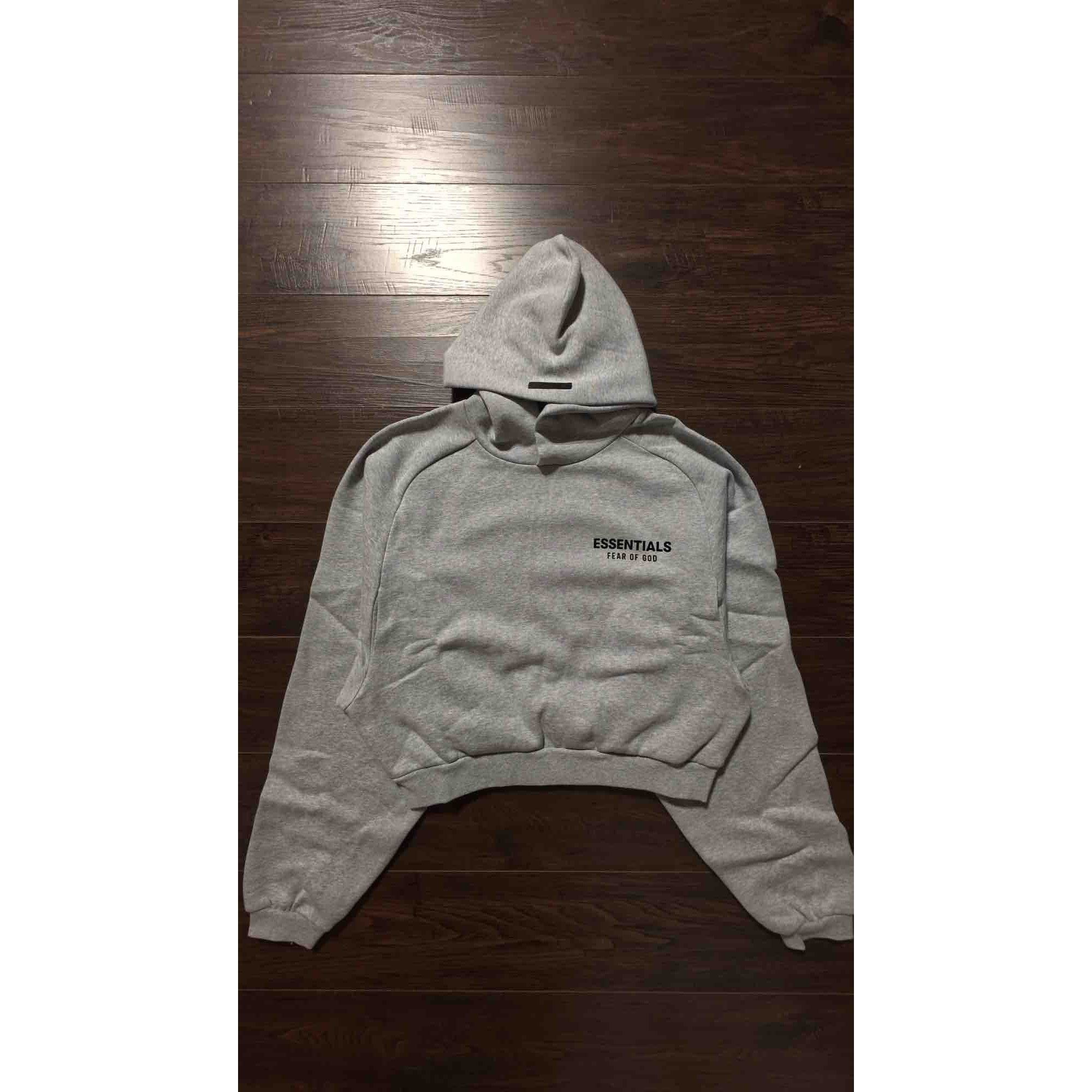Fear of God Fear of God Essentials Gray Fleece Cropped Hoodie Light Heat Size M / US 6-8 / IT 42-44 - 1 Thumbnail