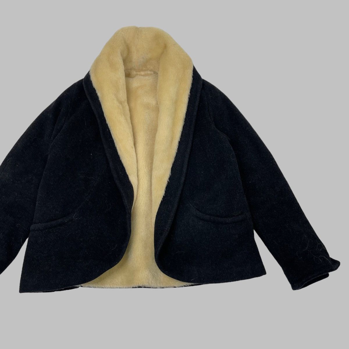 Vintage Vintage 1940s shawl collar wool sherpa jacket Size US M / EU 48-50 / 2 - 1 Thumbnail