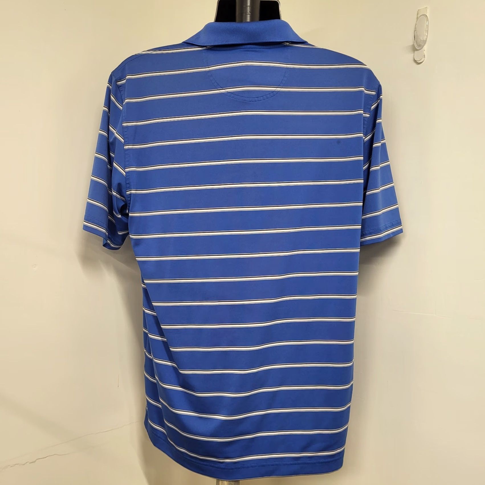 Vintage Greg Norman PlayDry Polo Shirt Men's L Golf Blue Striped Short Sleeve Size US L / EU 52-54 / 3 - 4 Thumbnail