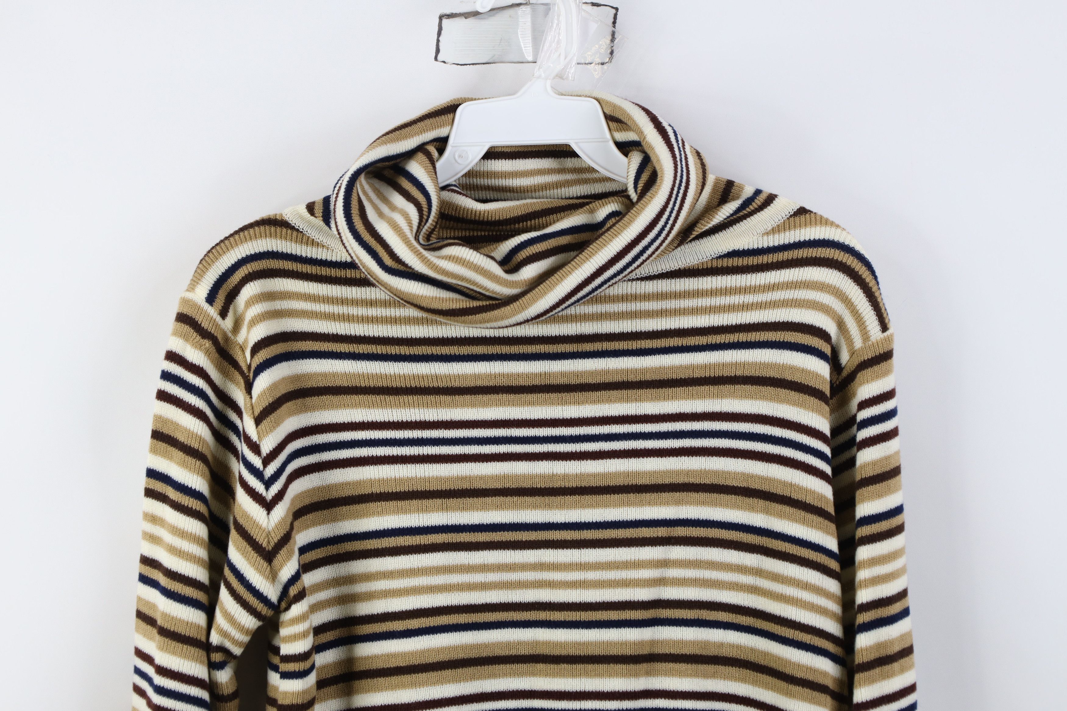 Vintage Vintage 70s Streetwear Earth Tone Knit Turtleneck Sweater Size L / US 10 / IT 46 - 2 Thumbnail