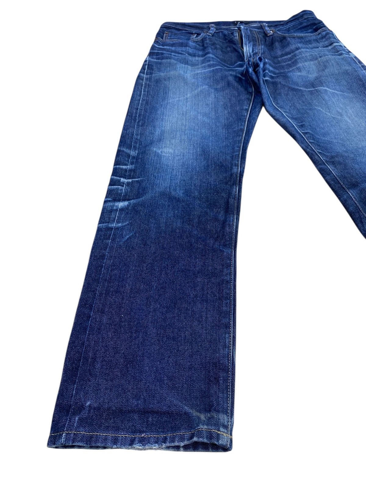 Uniqlo Uniqlo X Selvedge Whiskers Faded Wash Style Straight Jeans Size US 33 - 7 Thumbnail