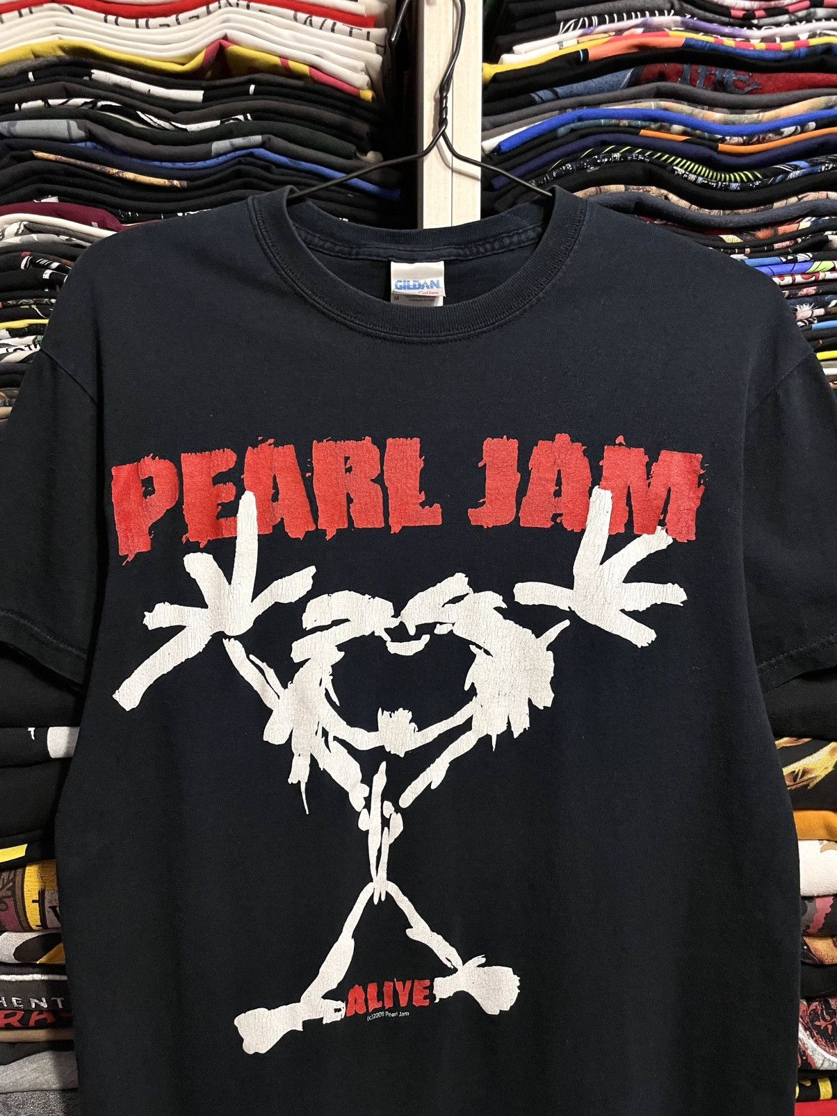 Band Tees Vintage 00s Pearl Jam Alive Stickman Rock Band T-Shirt Size US M / EU 48-50 / 2 - 4 Thumbnail