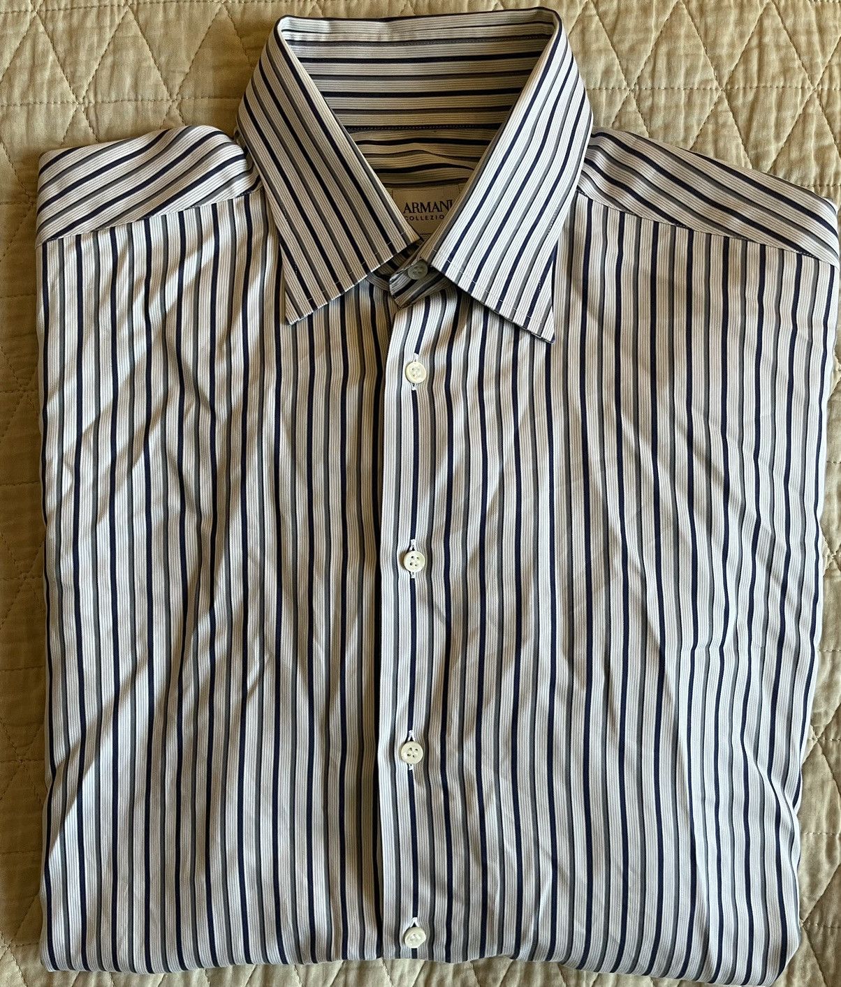 Armani Collezioni Bold Stripe Shirt Size US L / EU 52-54 / 3 - 1 Thumbnail