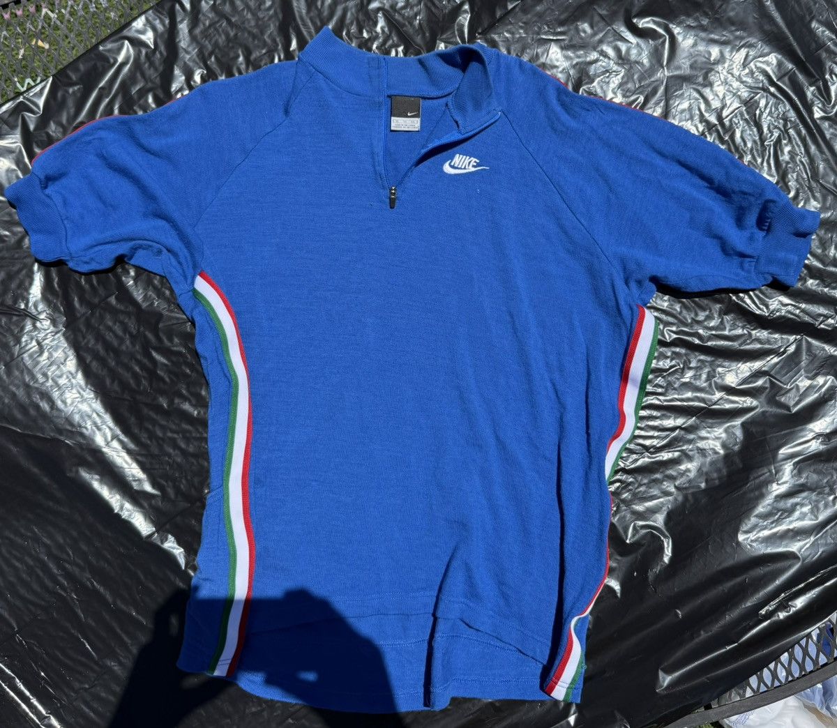 Nike × Vintage Vintage Nike Cycling Jersey Blue – Italy Stripe Trim Size US XL / EU 56 / 4 - 1 Thumbnail
