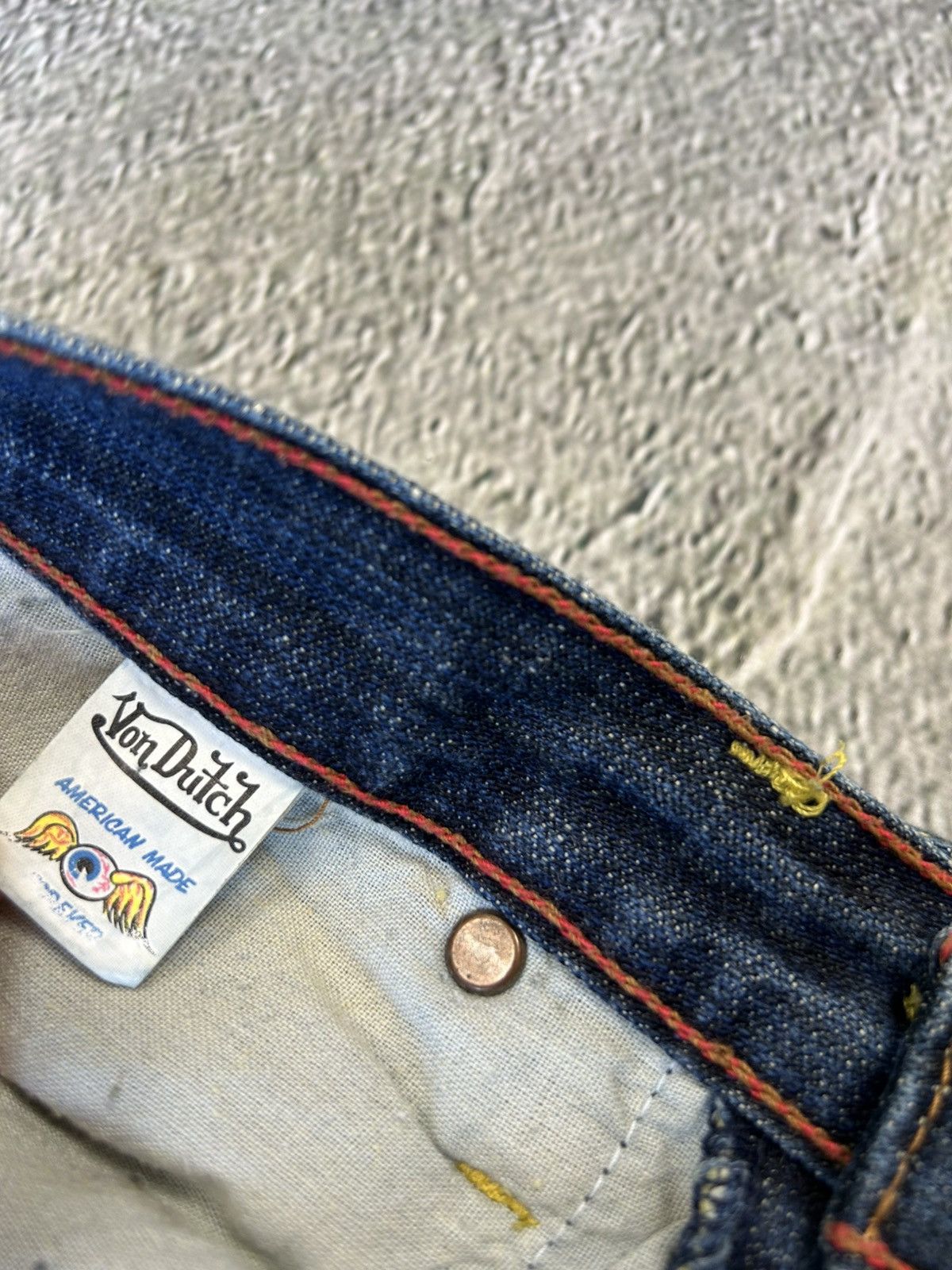 Ed Hardy Von Dutch jeans big logo Y2K denim pants Size US 30 / EU 46 - 7 Thumbnail