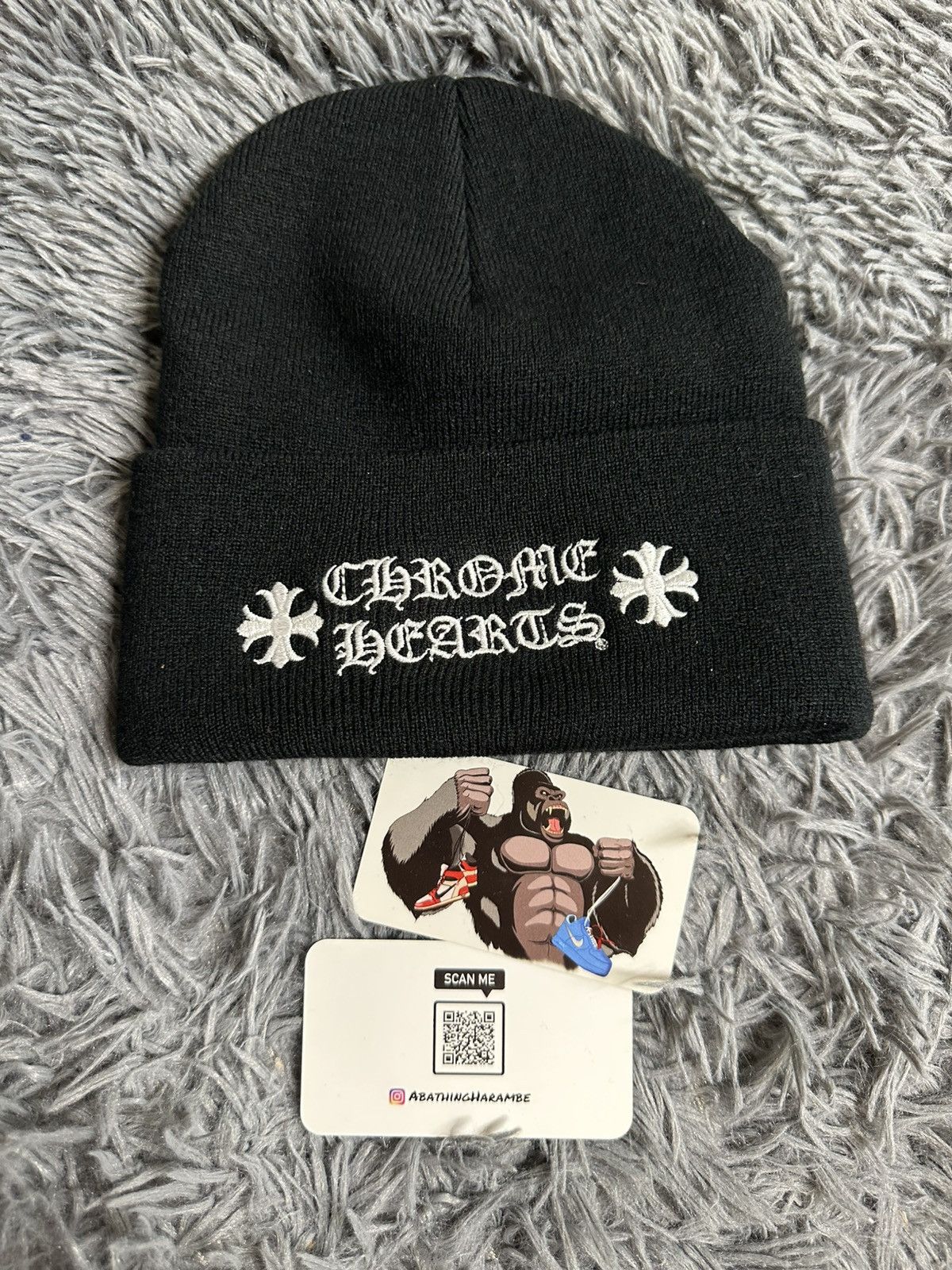 Chrome Hearts Chrome Hearts Logo Beanie Black | Grailed