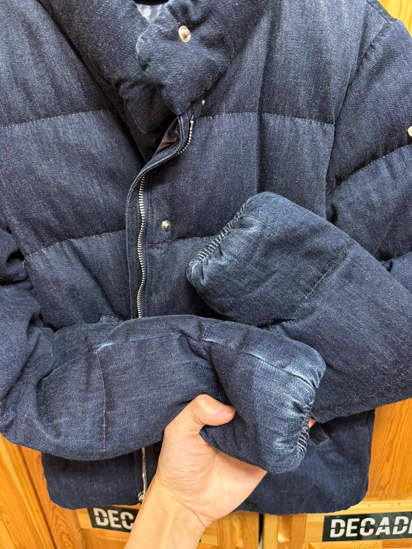 Moncler Moncler thick denim puffer jacket with patch size 2 Size US M / EU 48-50 / 2 - 6 Thumbnail