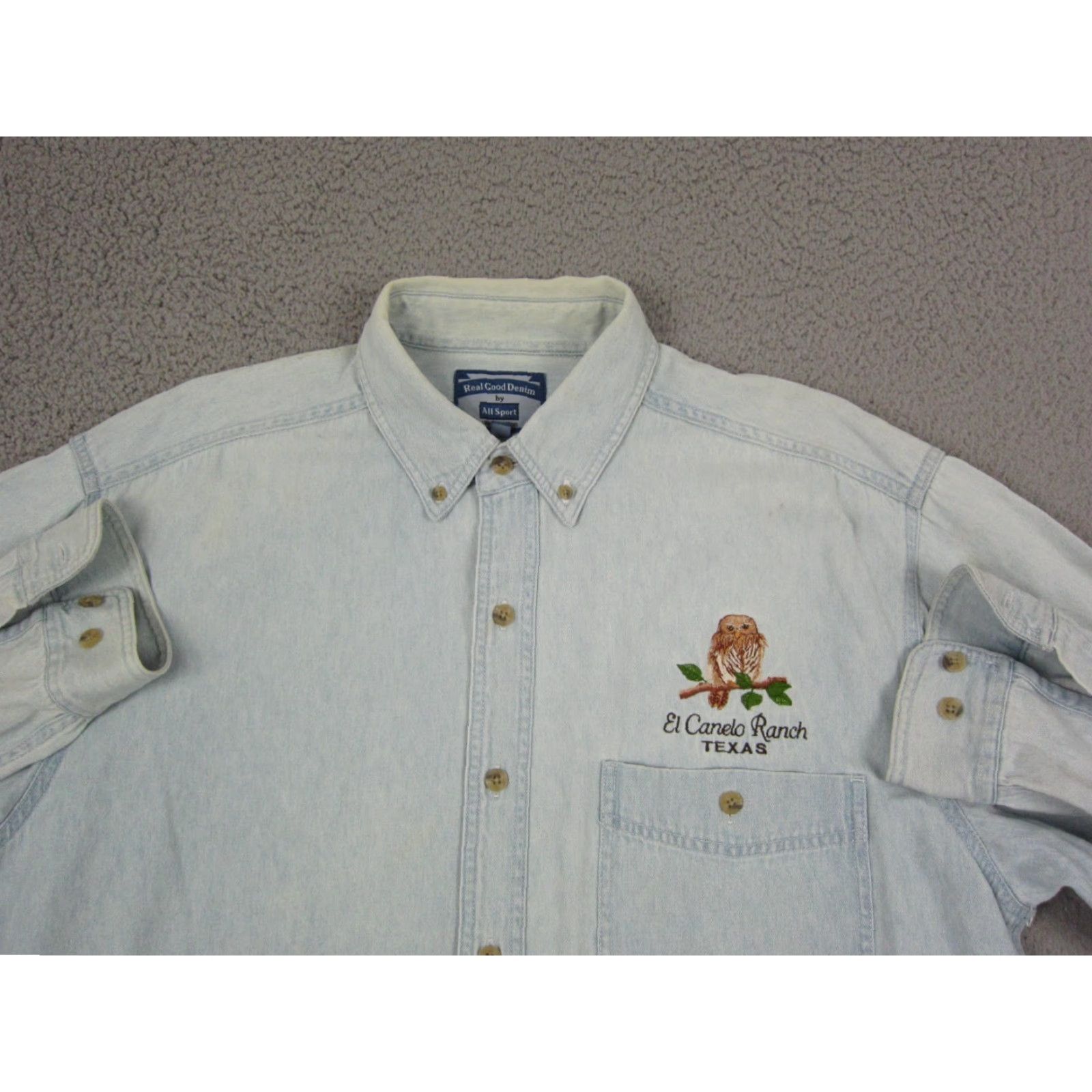 Denime VINTAGE Real Good Denim El Canelo Ranch Shirt L Blue Denim Jeans Mens Button Up Shirt Size US L / EU 52-54 / 3 - 2 Thumbnail