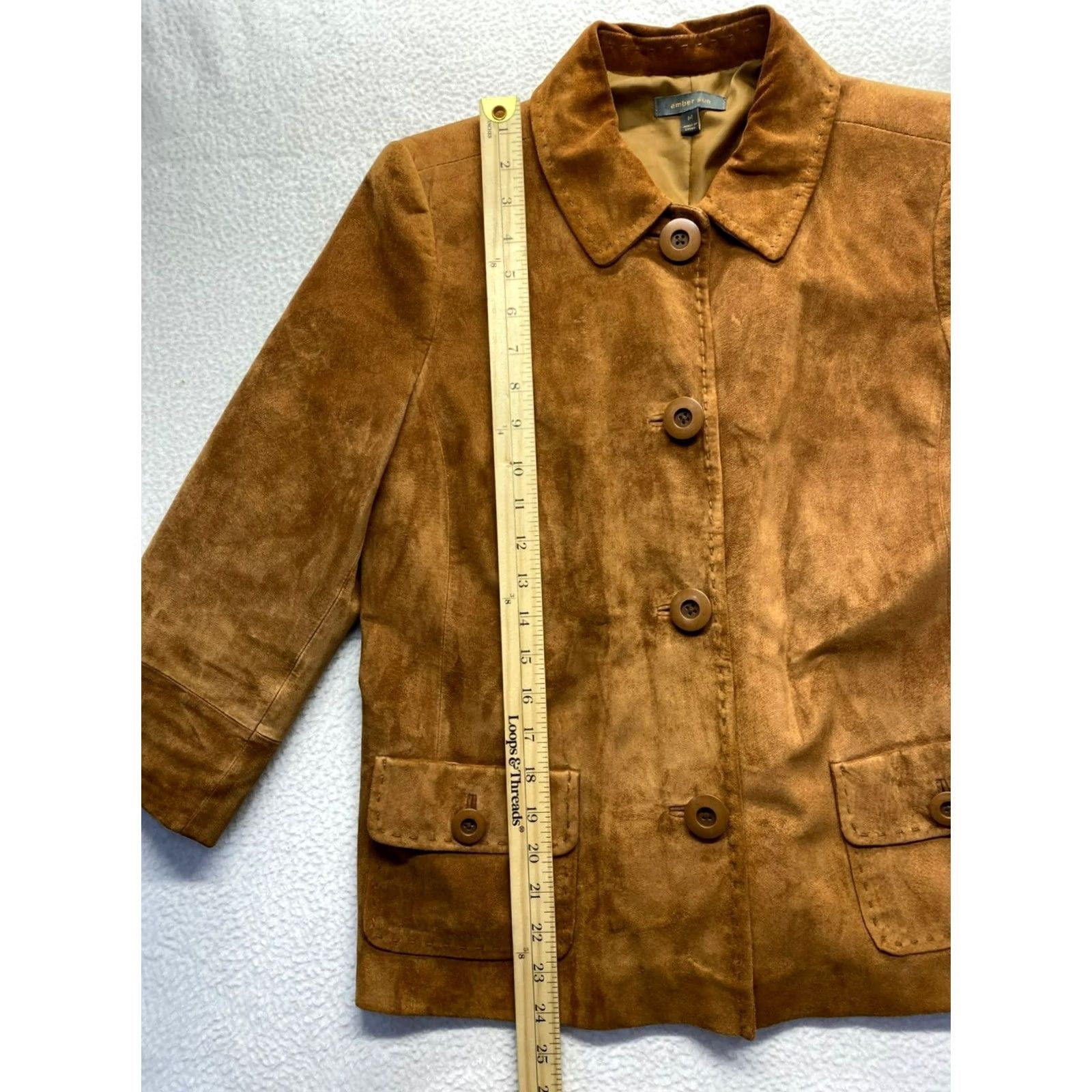 Vintage Amber Sun Womens M Brown Leather Jacket #7015 Size M / US 6-8 / IT 42-44 - 7 Thumbnail