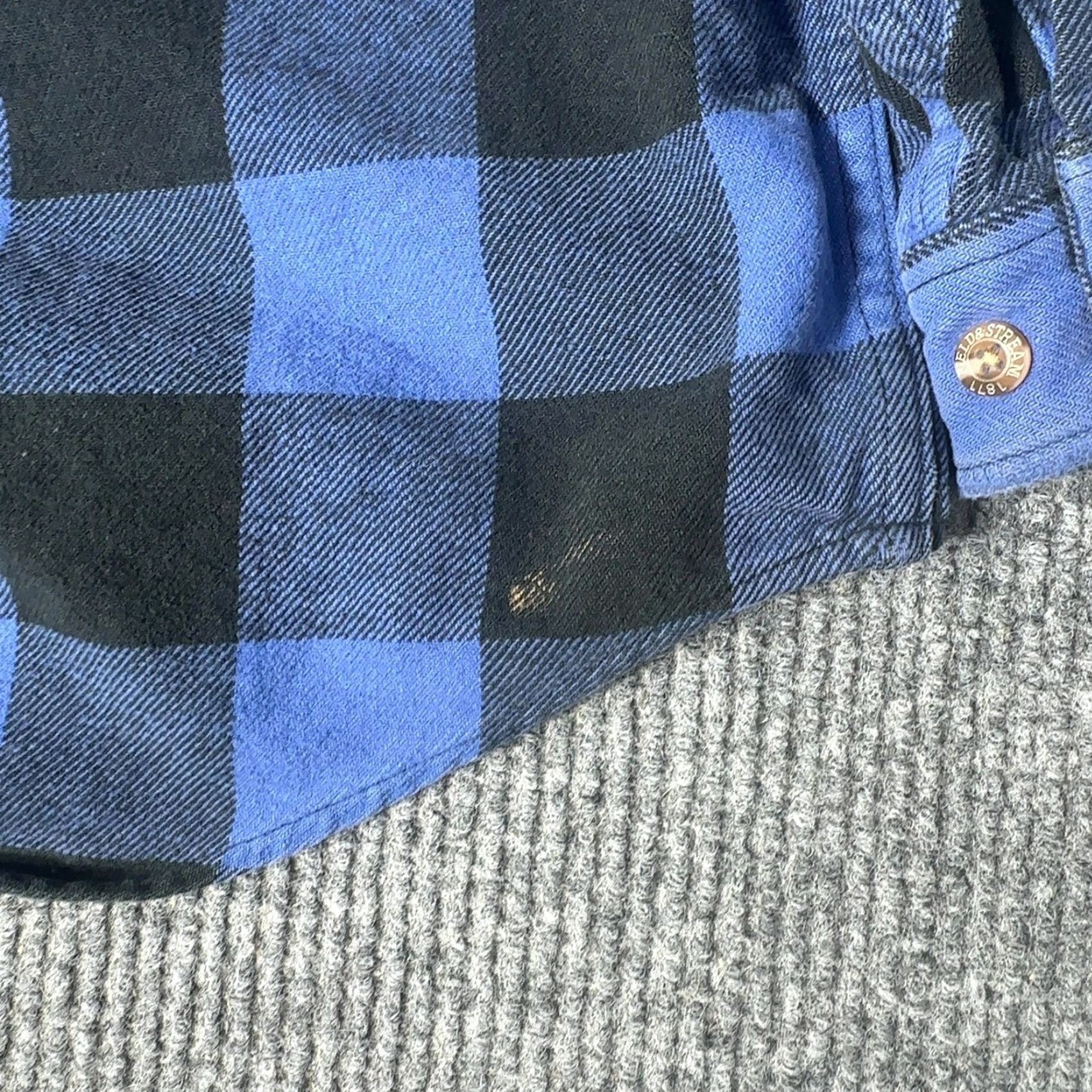 Vintage Field & Stream Flannel Shirt Mens XXL Blue Black Buffalo Plaid Button Up Size US XXL / EU 58 / 5 - 6 Thumbnail