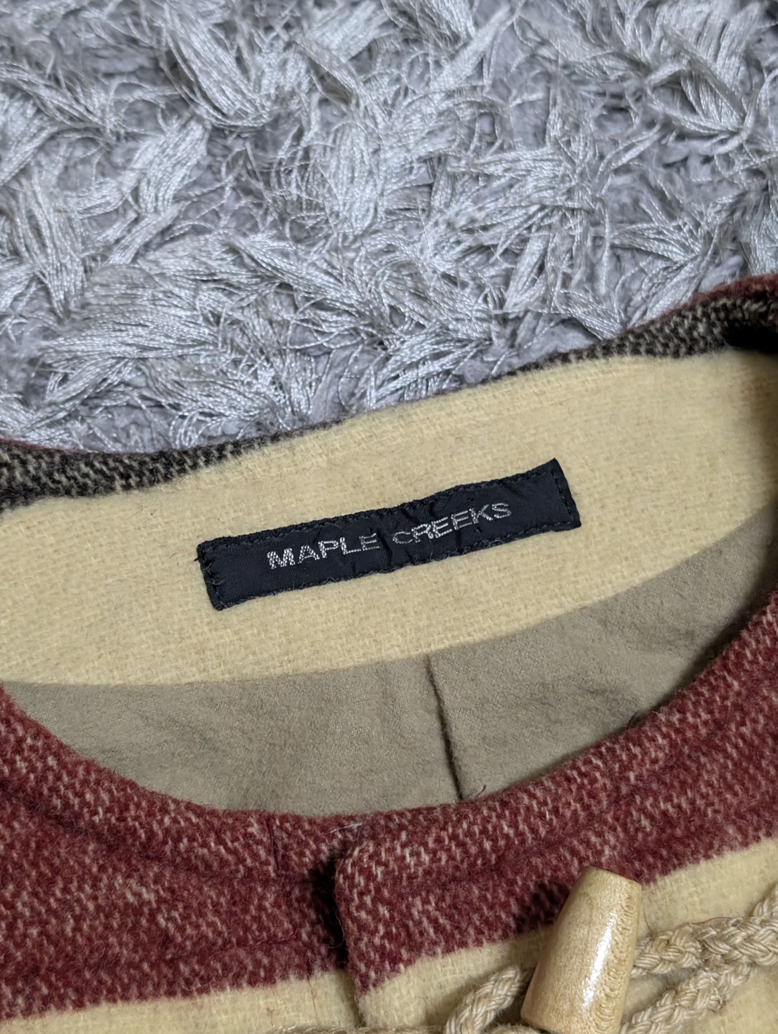 Japanese Brand Vintage Maple Creeks Japan Striped Jacket Wool Duffle Coat Size M / US 6-8 / IT 42-44 - 10 Thumbnail