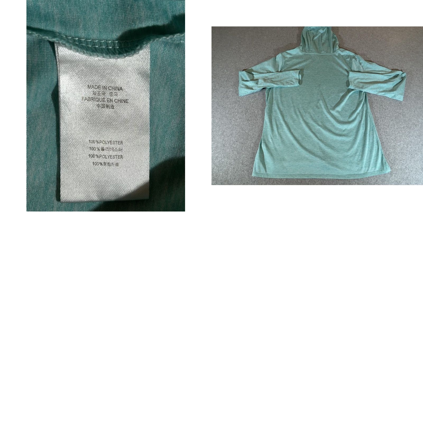 Vintage Hooey Shirt Mens XL Green Hooded Long Sleeve Performance Lightweight Pullover Crew Neck Raglan Sleeve T-Shirt Size US XL / EU 56 / 4 - 8 Thumbnail