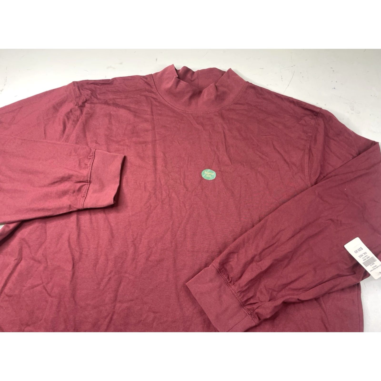 Vintage NWT LL Bean Shirt Men's 2XL Carefree Unshrinkable Mockneck Long Sleeve Burgundy Red Cotton Knit Botton-Up Mockneck Shirt Mens Regular Fit Size US XXL / EU 58 / 5 - 2 Thumbnail