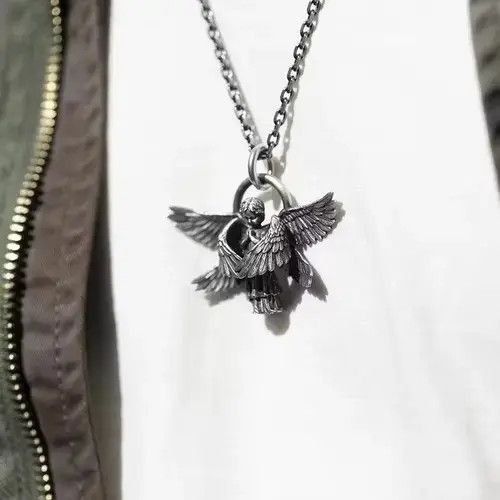 Vintage Prayer Angel Pendant Necklace Size ONE SIZE - 2 Thumbnail