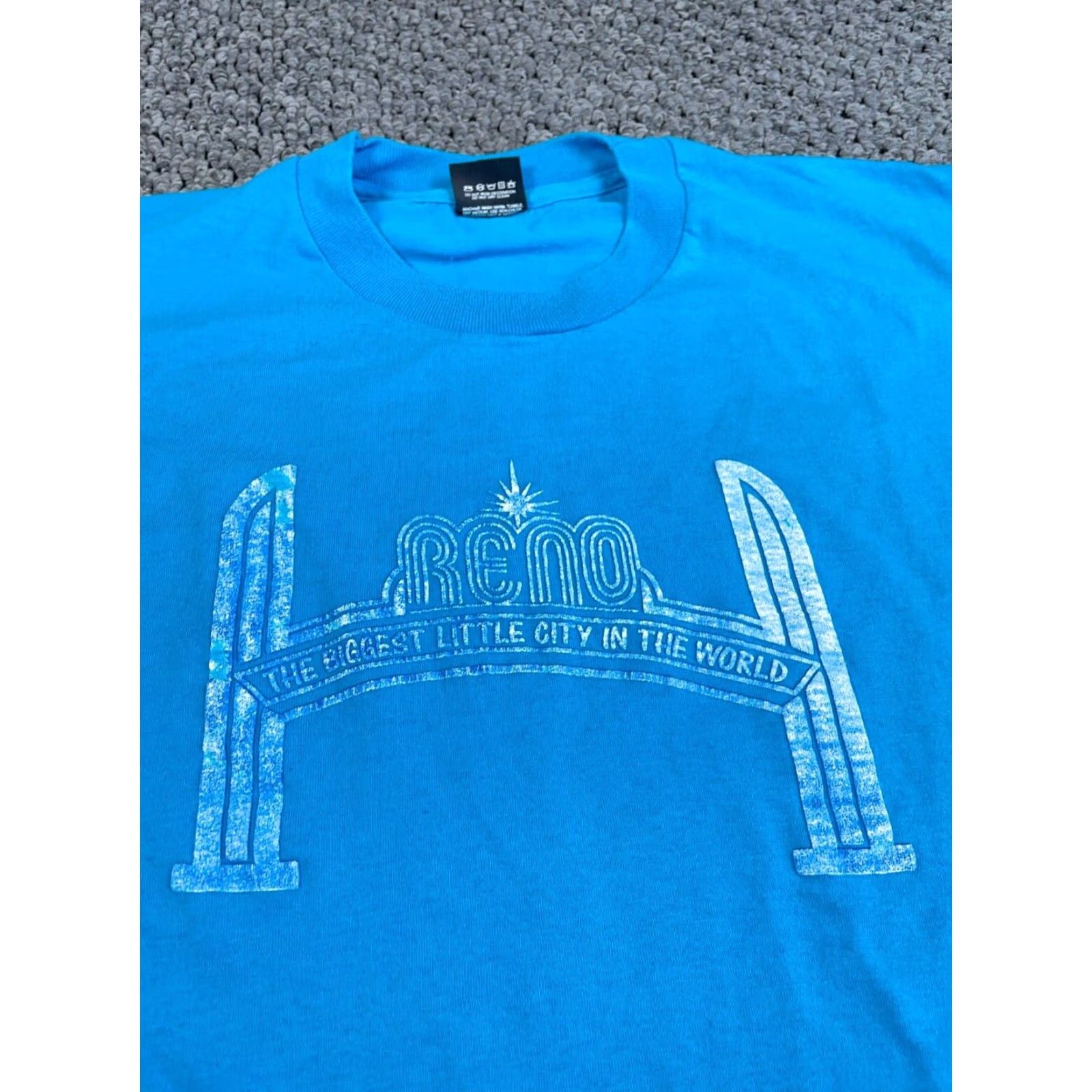Vintage VTG Reno Nevada T-Shirt Adult XL Blue Screen Stars Single Stitch Crew Neck 90s City Retro Mens Clothing Size US L / EU 52-54 / 3 - 4 Thumbnail