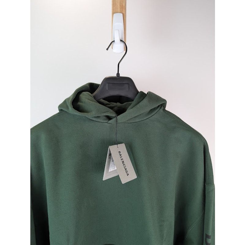 Balenciaga o1rshd1 Ramadan Medium-Fit Hoodie in Green Fleece Size US L / EU 52-54 / 3 - 7 Thumbnail