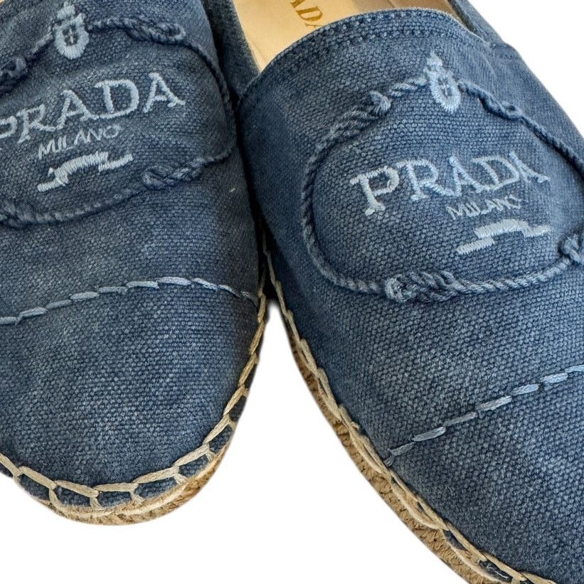 Prada Prada Logo Blue Denim Espadrilles Size 37 Designer Authentic Size US 6.5 / IT 36.5 - 8 Thumbnail