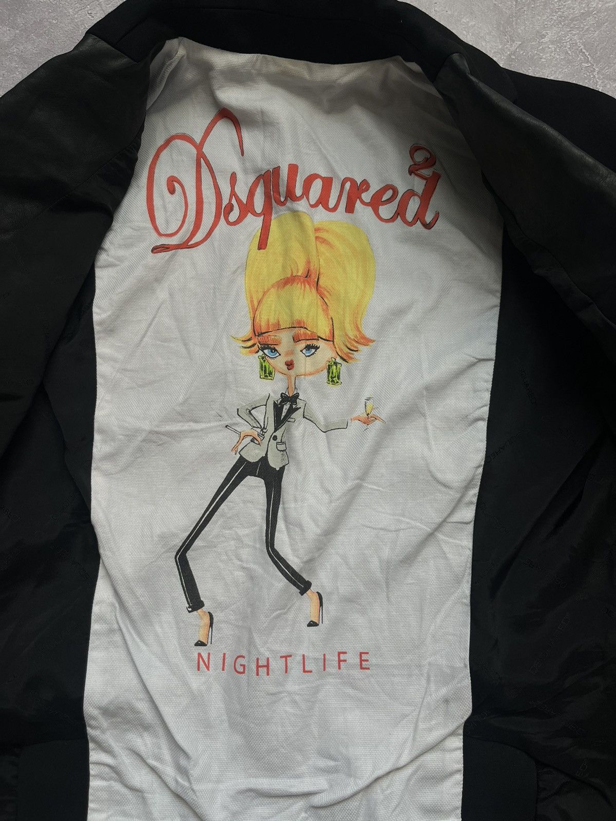 Dsquared2 Dsquared 2 Nightlife Wool Blazer Leather Black One Button Size L / US 10 / IT 46 - 8 Thumbnail