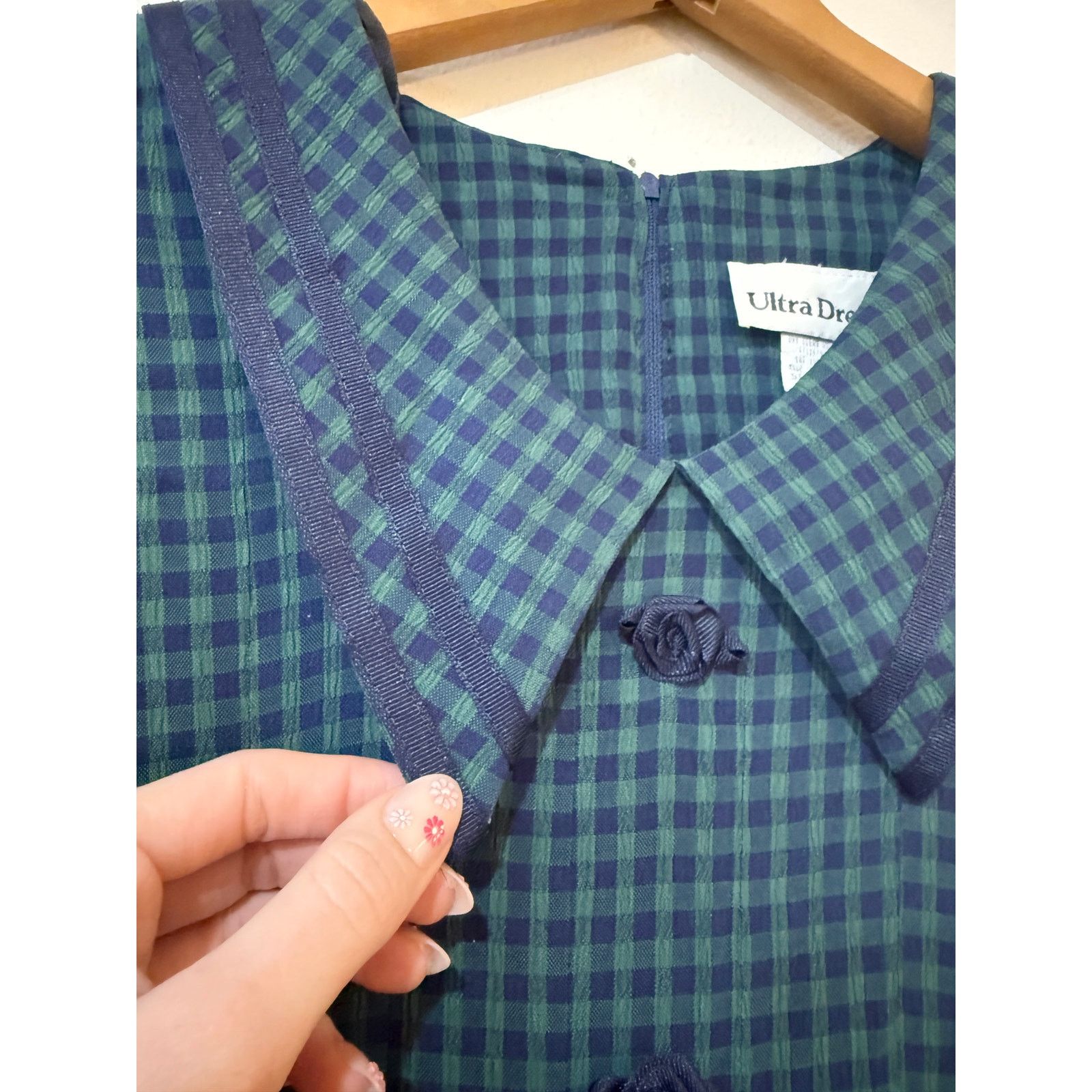 Other Vintage 90s Dark Academia Collared Plaid Midi Dress size 14 Size XL / US 12-14 / IT 48-50 - 5 Thumbnail