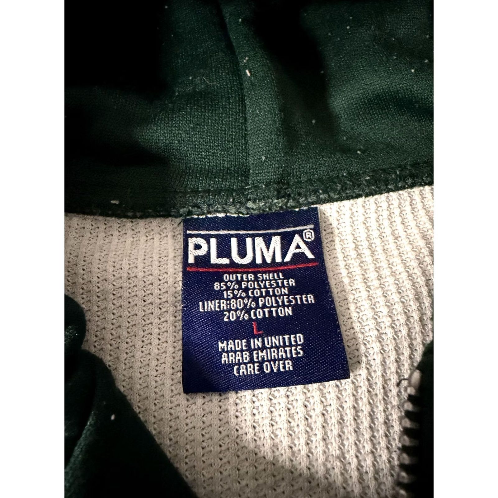 Vintage PLUMA Hoodie Mens Large Green Full Zip Fleece Sweatshirt Thermal Lined Pockets Size US L / EU 52-54 / 3 - 4 Thumbnail
