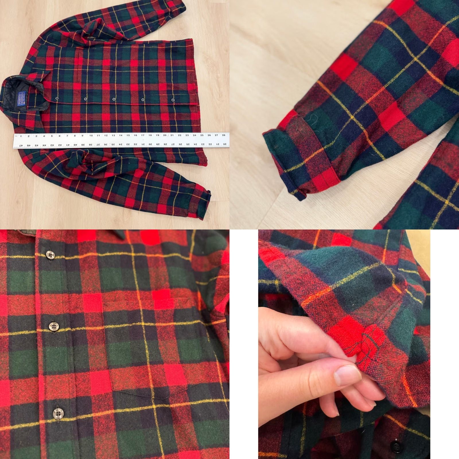 Pendleton VINTAGE Pendleton Shirt Jacket Plaid Wool Flannel Button Up S USA Red Mens Wool Shirt Jacket Size US S / EU 44-46 / 1 - 8 Thumbnail