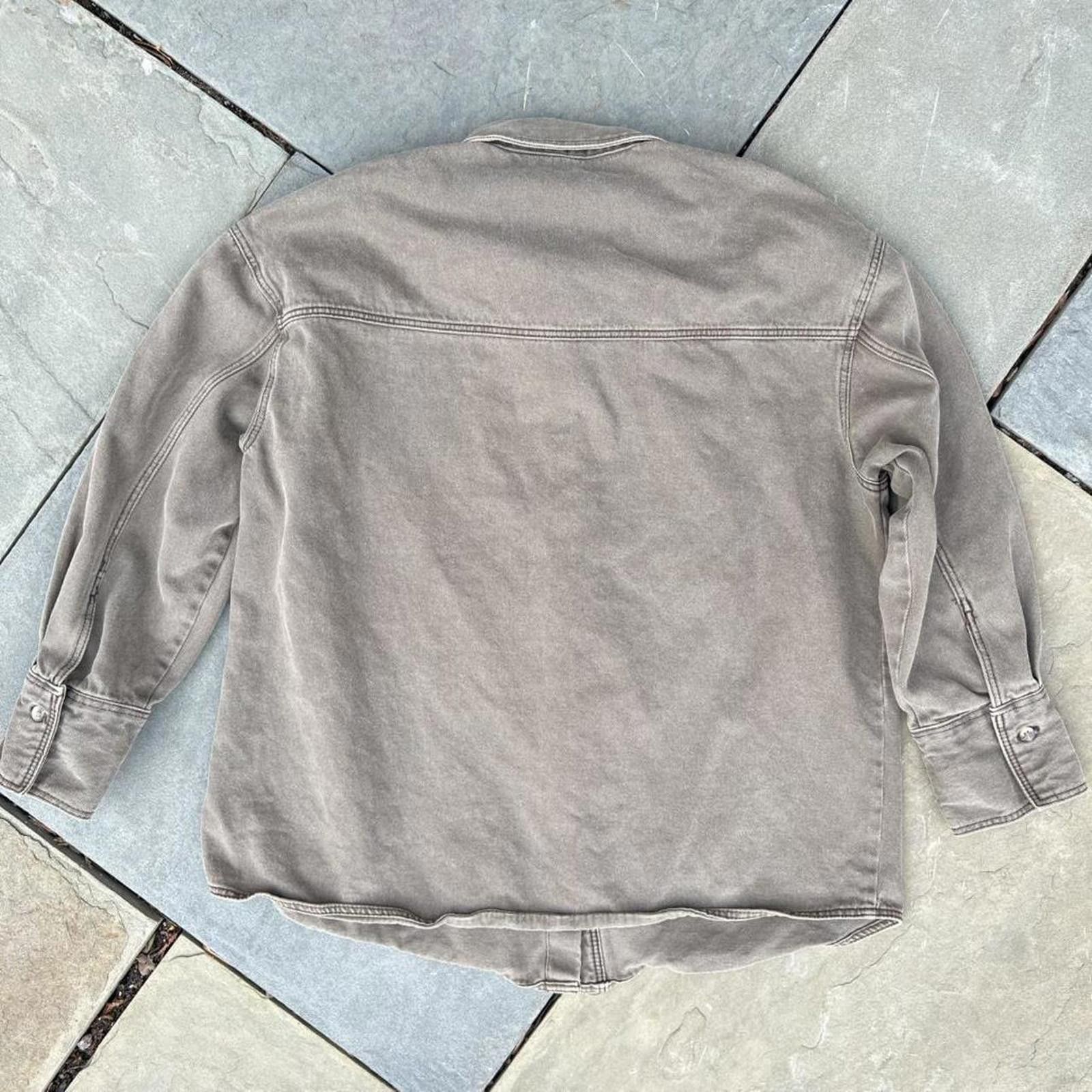 Divided Khaki Olive Denim Utility Work Shirt Size S / US 4 / IT 40 - 4 Thumbnail