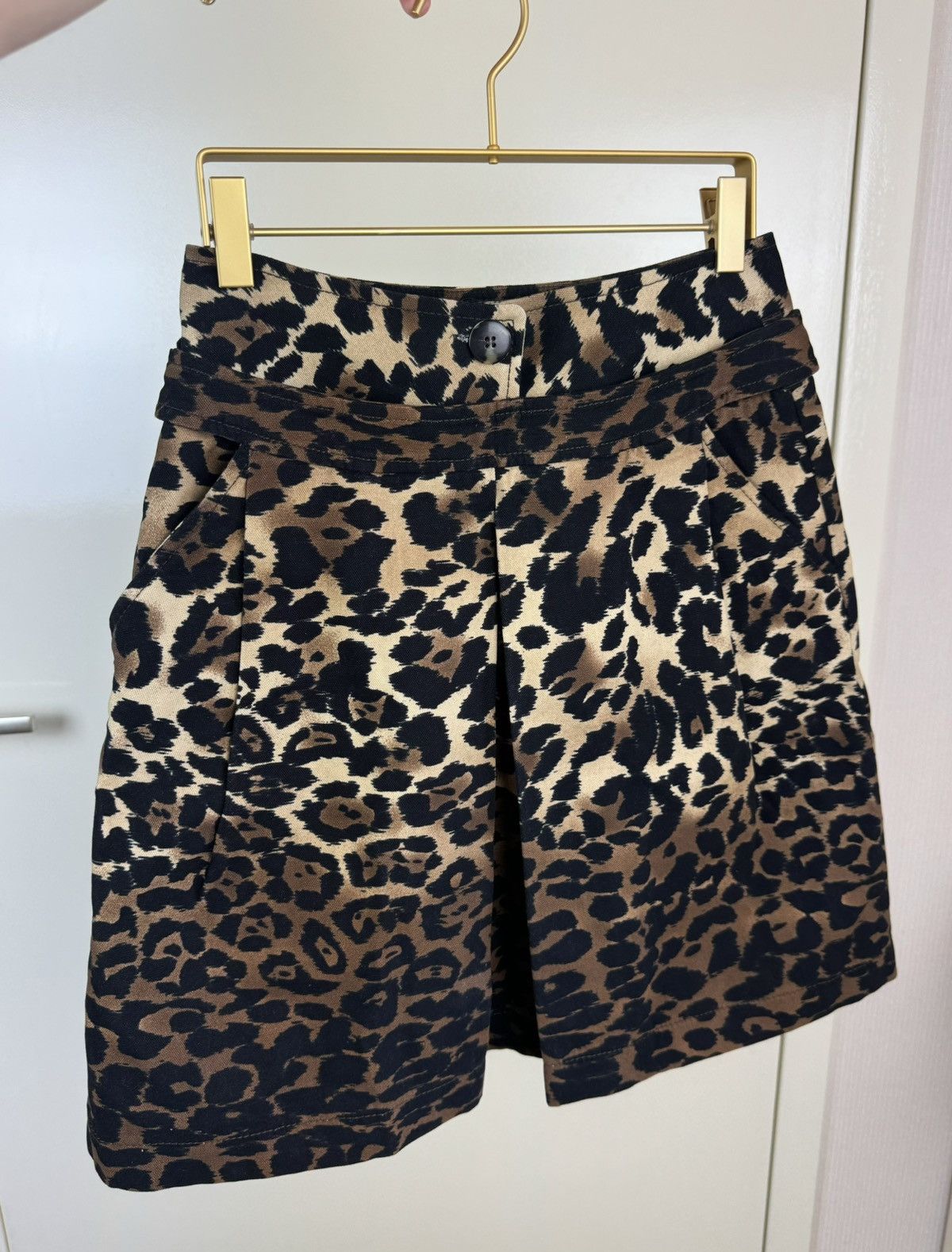 Sportmax Sportmax by Max Mara leopard print mini skirt cotton denim S Size 26" / US 2 / IT 38 - 10 Thumbnail