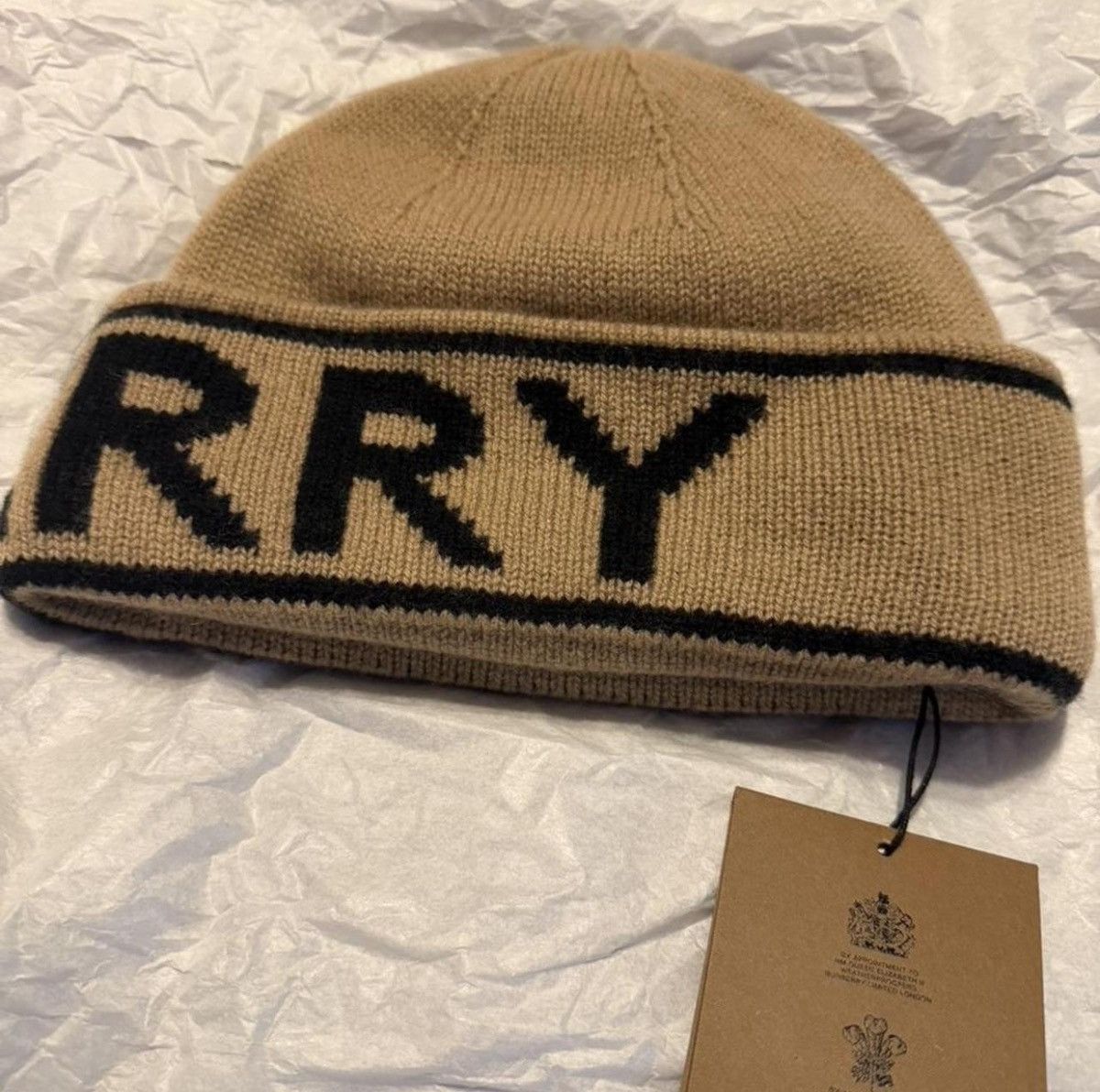 Burberry Burberry Cashmere Logo Beanie FW22 Size ONE SIZE - 2 Thumbnail