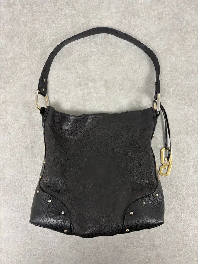 Dolce & Gabbana 2000s Dolce & Gabbana Black Studded Leather Shoulder Bag Size ONE SIZE - 6 Thumbnail