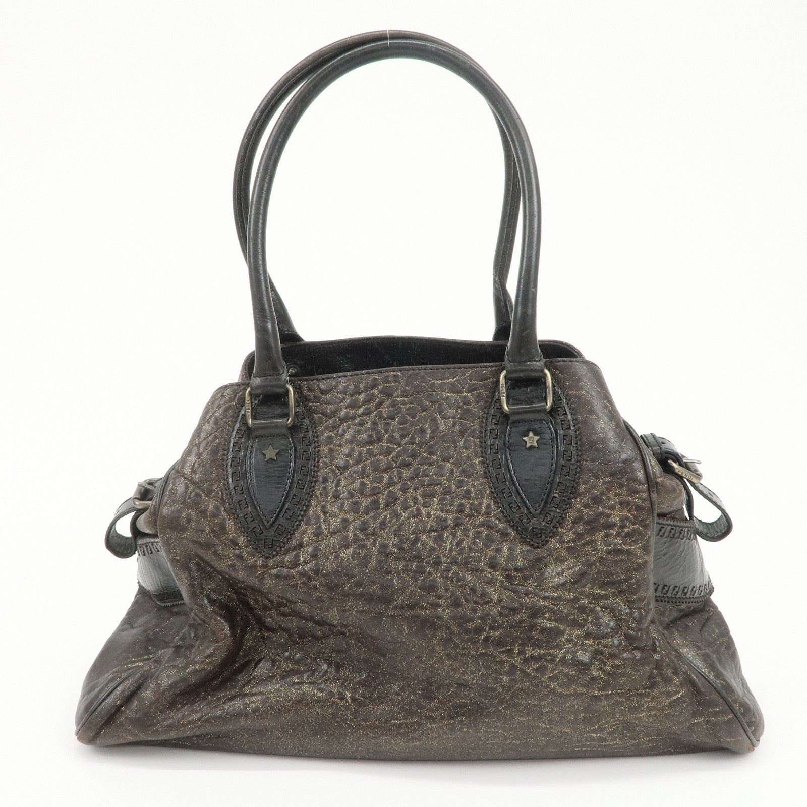 Fendi Fendi Etnico Leather Tote Brown Size ONE SIZE - 2 Thumbnail