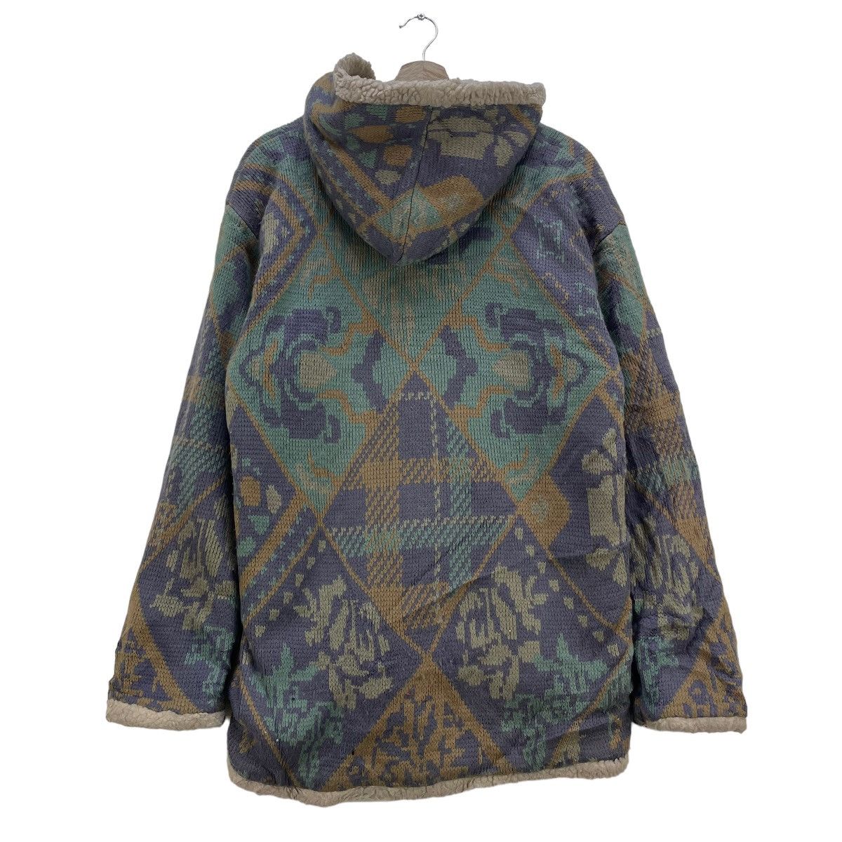 Native 🔥Vintage Aztec Shearling Hooded Jacket Size US M / EU 48-50 / 2 - 2 Thumbnail