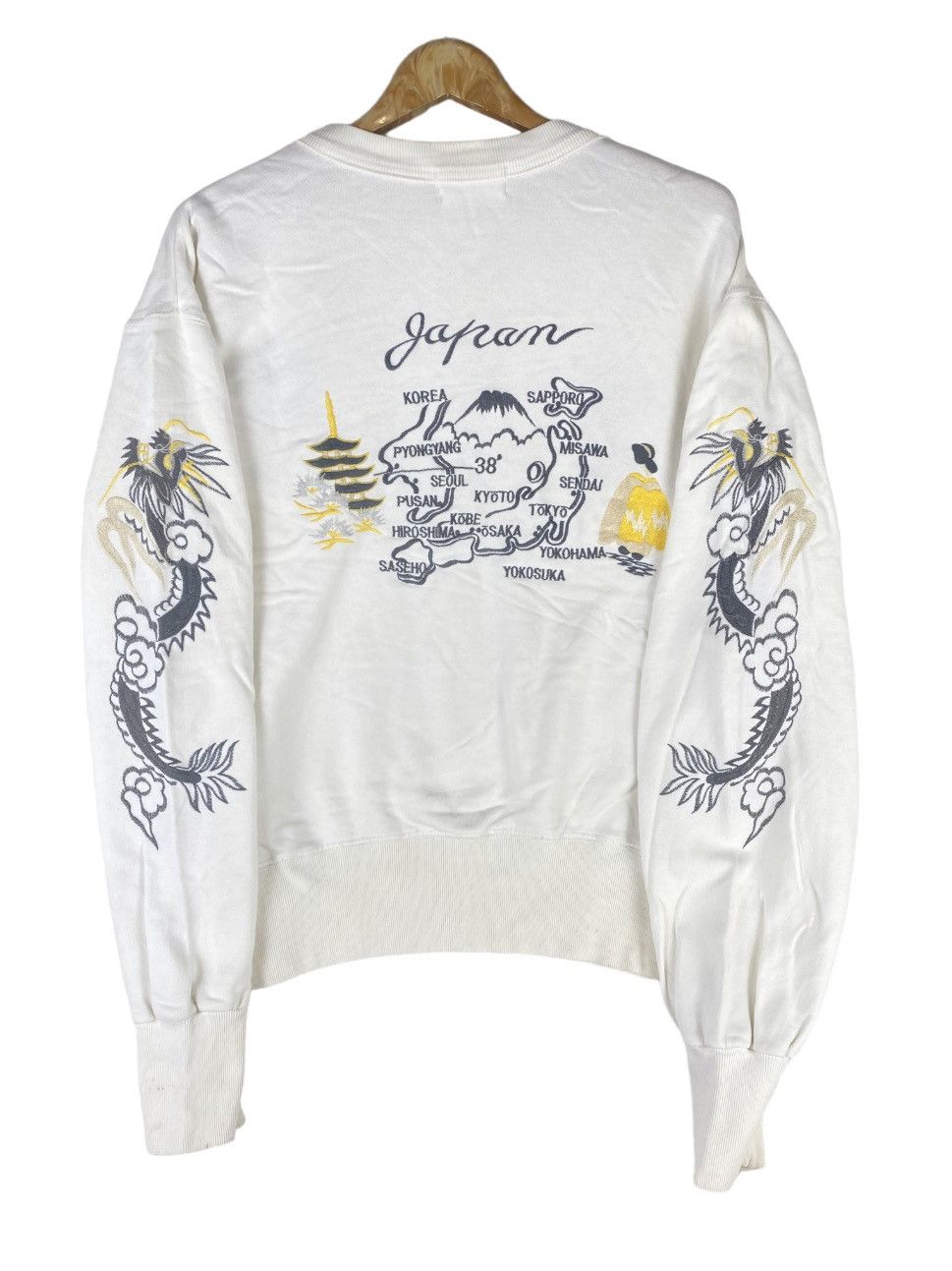Vintage Sukarjan Map Dragon Japanase Sweatshirt XL