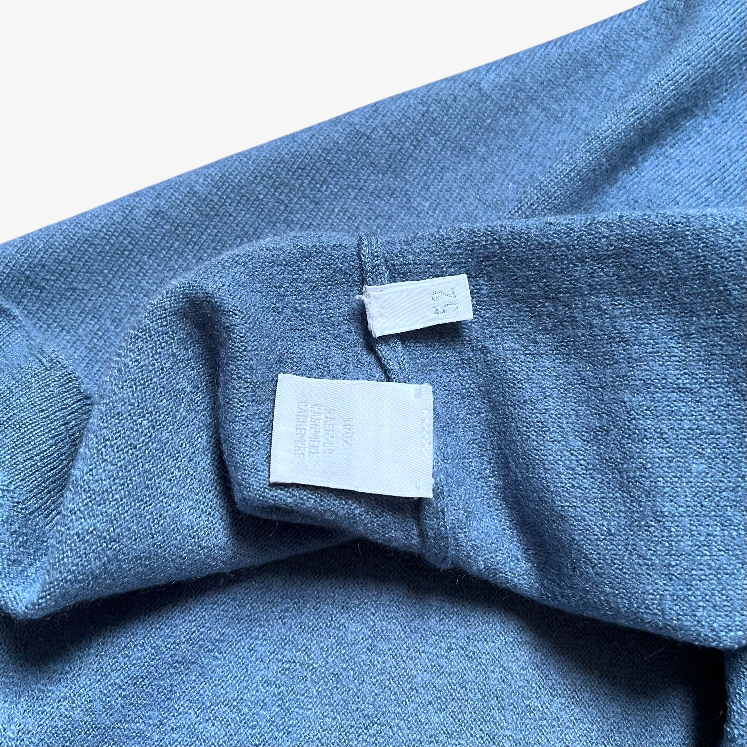 Lanvin Vintage 80s Men's Lanvin Tradition Blue Cashmere Jumper Size US S / EU 44-46 / 1 - 3 Thumbnail
