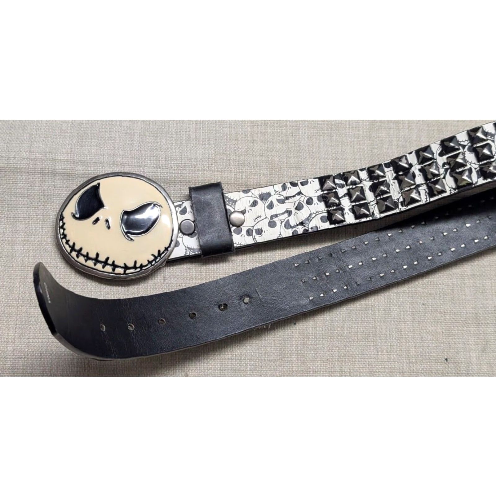 Disney VINTAGE Disney Y2K STUDDED belt 36 bonded leather Western belt Men Mens 36 Nightmare Before Christmas Size 36 - 3 Thumbnail