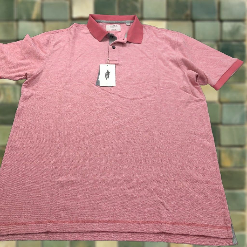 Vintage Linksoul Polo Shirt Men L Red Cotton Golf SS Stretch Button Solid Shirt Size US L / EU 52-54 / 3 - 1 Thumbnail