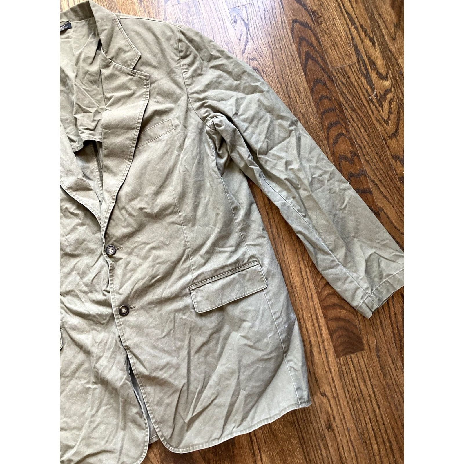 Vintage VINTAGE LL Bean Jacket Mens Size 48 Tall Safari Field Blazer Green Sport Coat Cotton Size 48R - 3 Thumbnail
