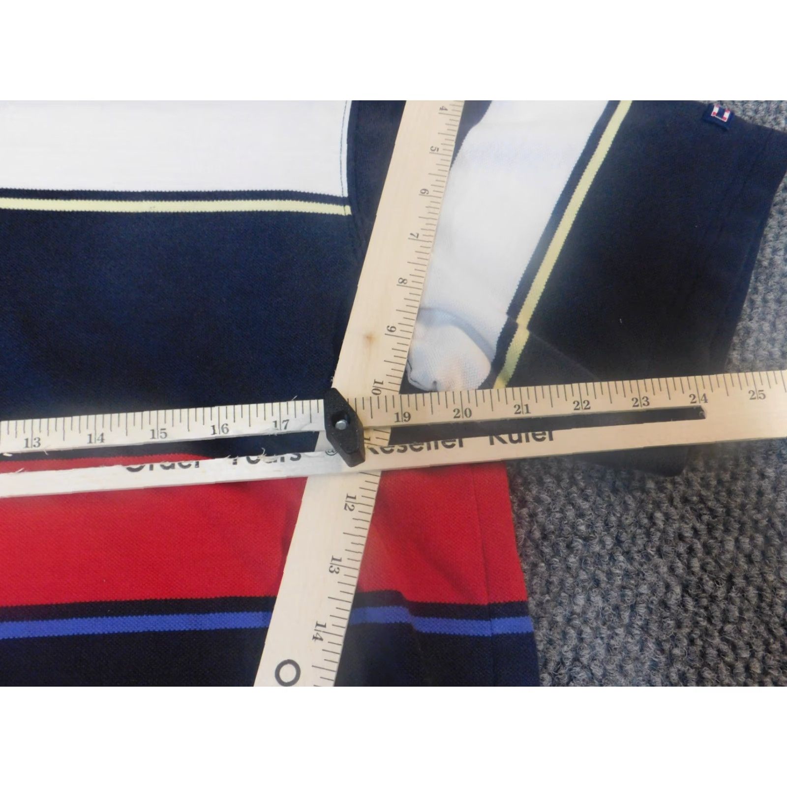 Bugle Boy Bugle Boy Polo Shirt Mens Medium Blue Red Striped Knit Cotton Short Sleeve Collared Button Breathable Logo Fishing Vintage: No (Good Condition) Size US M / EU 48-50 / 2 - 6 Thumbnail