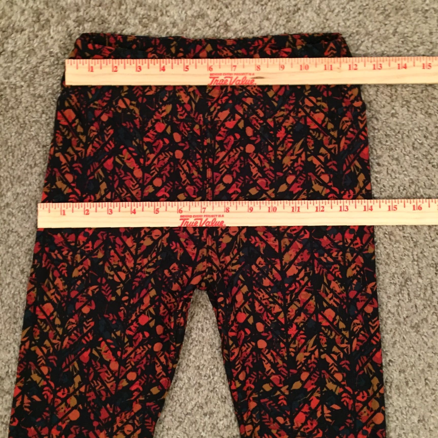 Vintage LuLaRoe Leggings One Size OS Black Orange Floral NWOT Size 42" / US 20 - 2 Thumbnail