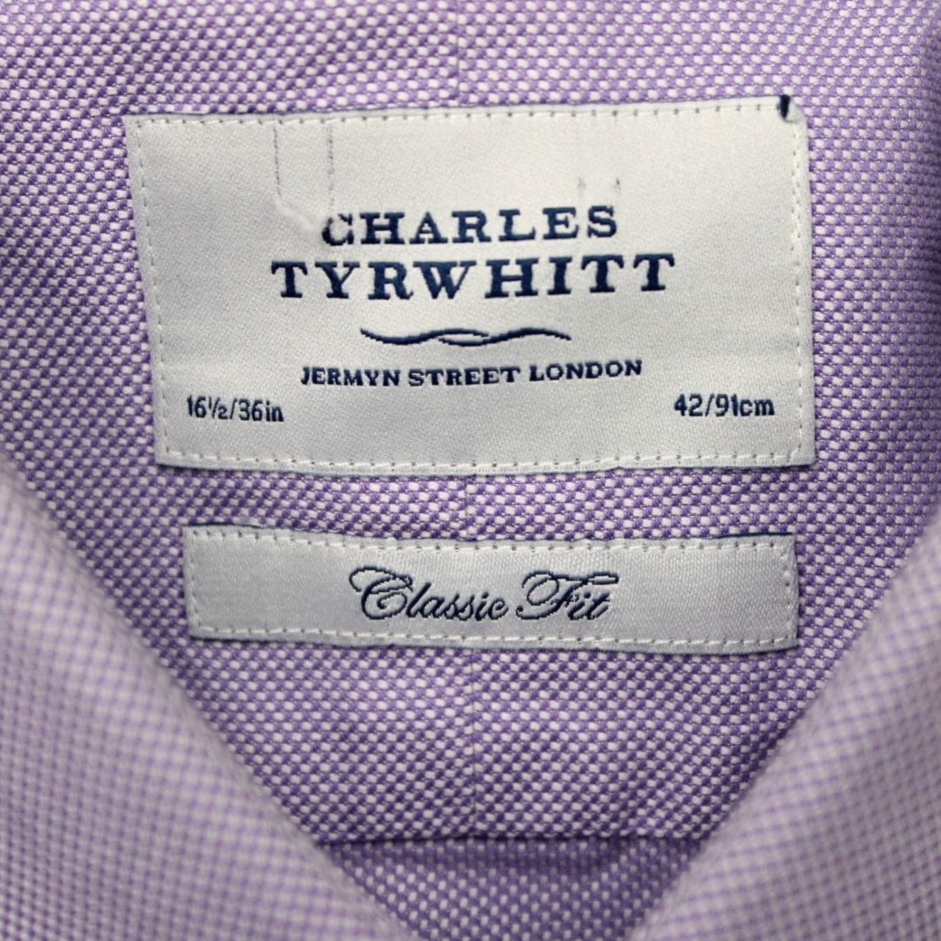 Charles Tyrwhitt Charles Tyrwhitt Shirt Men 16 1/2 36 Purple Classic Fit French Cuff Long Sleeve Shirt Size US XL / EU 56 / 4 - 6 Thumbnail