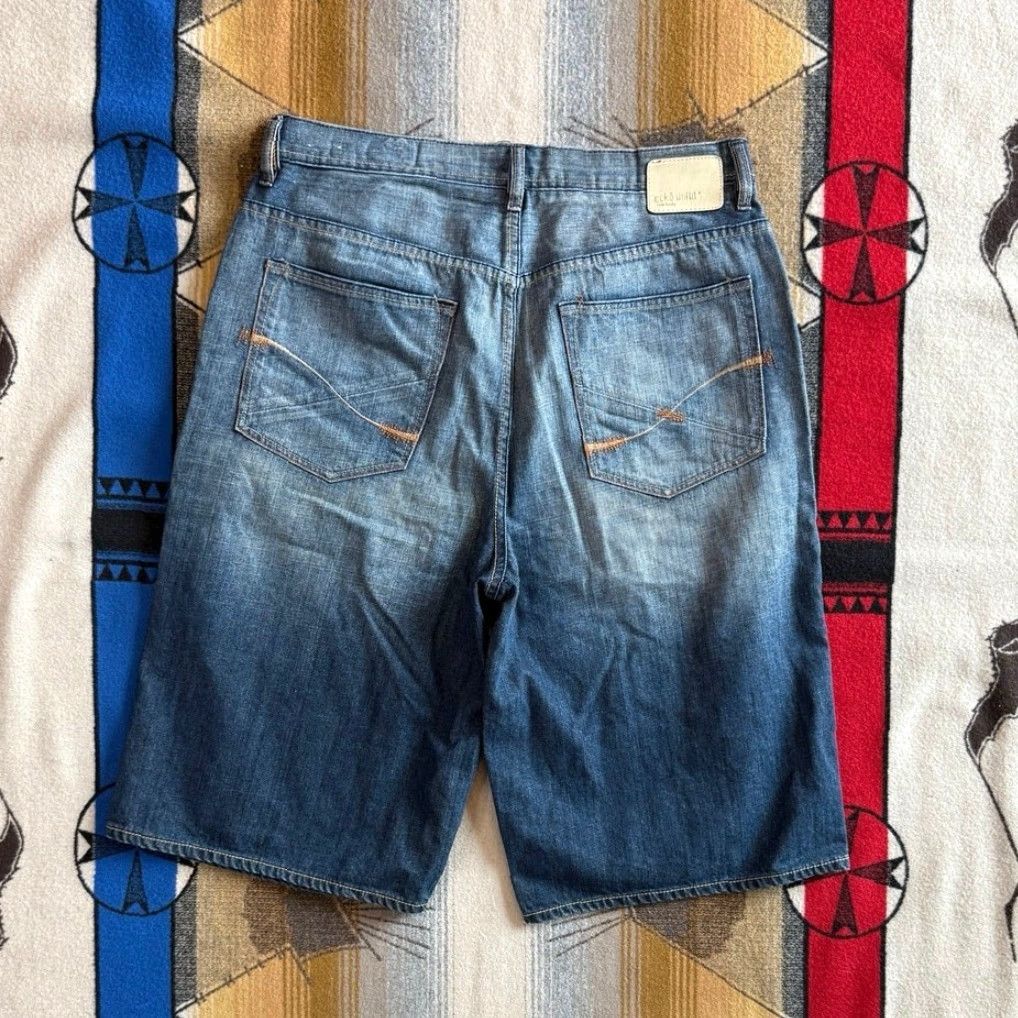Ecko Unltd. VINTAGE Y2K Ecko UNLTD Baggy Fit Denim Jorts Shorts 36 14” Inseam Men Brown? Blue? Size US 36 / EU 52 - 2 Thumbnail