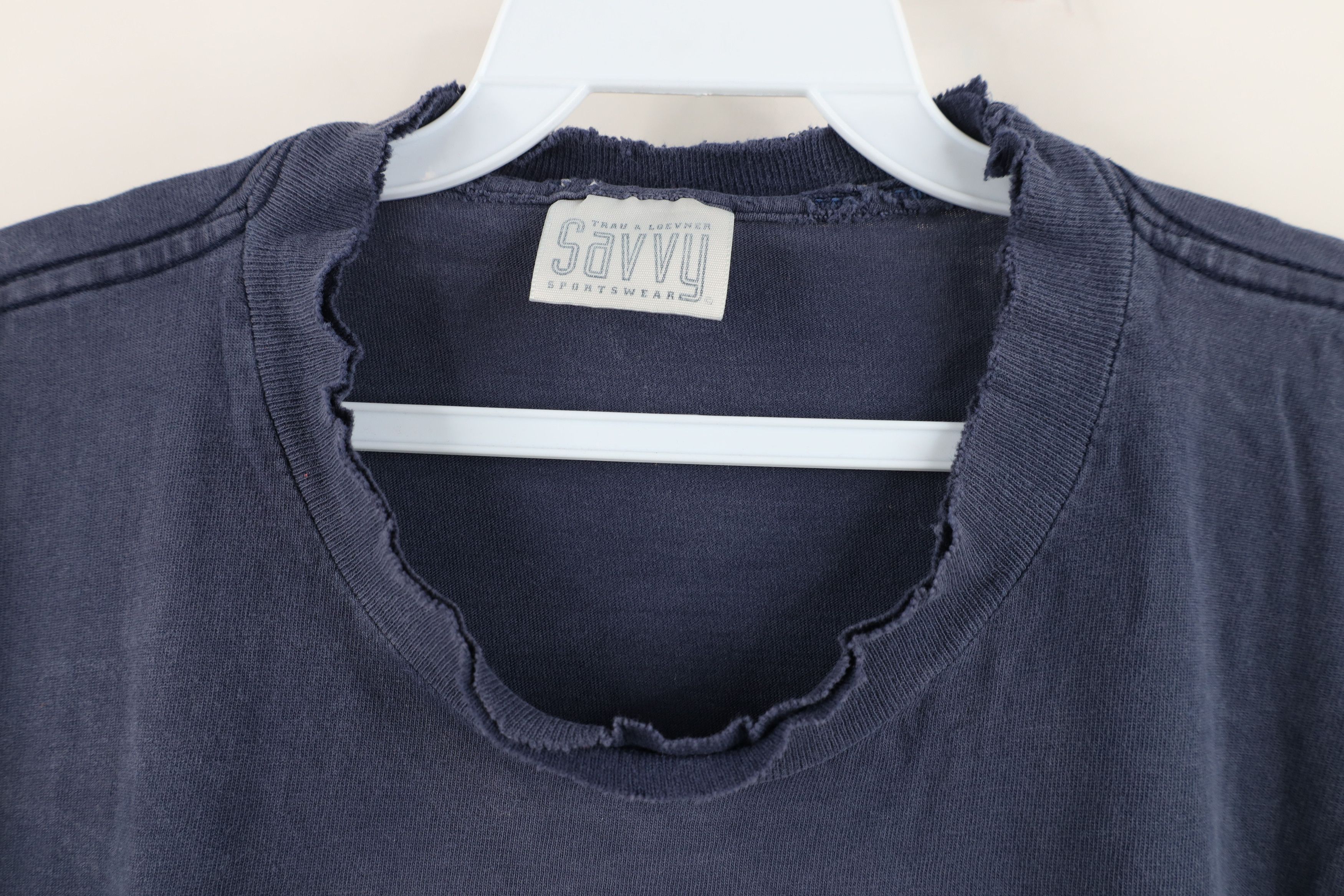 Vintage Vintage 90s Big Logo Notre Dame University T-Shirt Blue Size US L / EU 52-54 / 3 - 6 Thumbnail