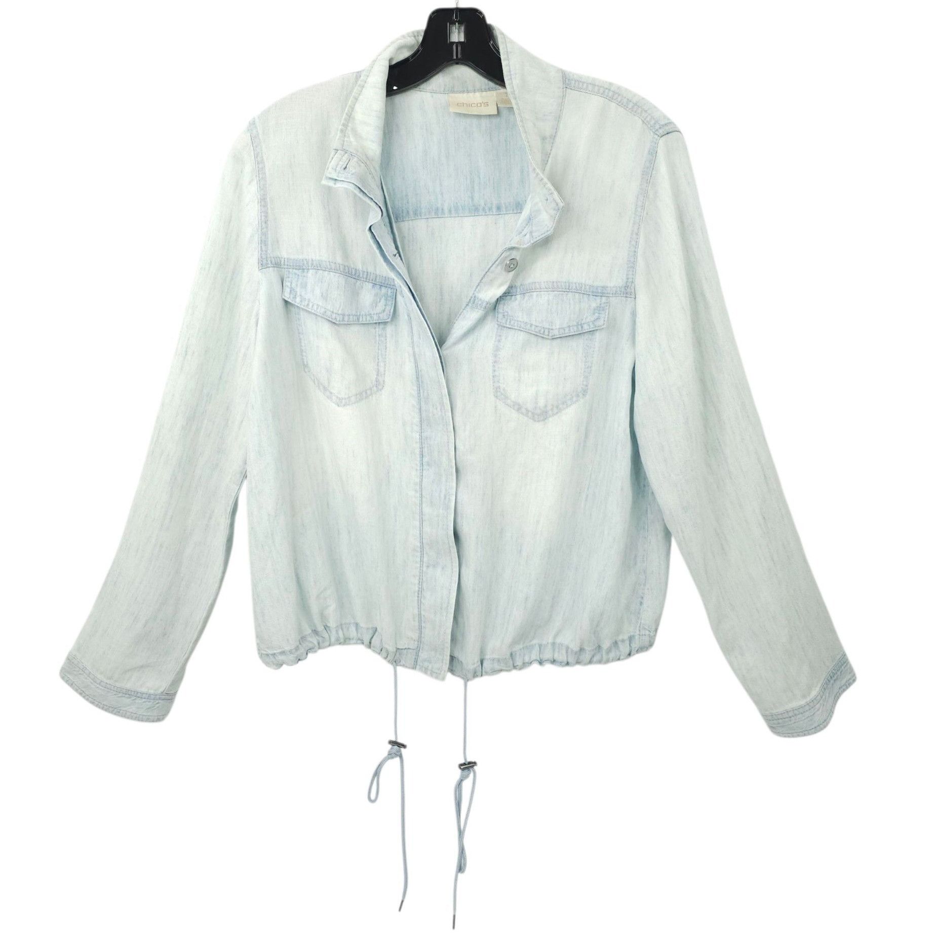 Other Chicos Button Front Jacket Womens Size 1 US M/8 Drawstring W Size M / US 6-8 / IT 42-44 - 1 Thumbnail