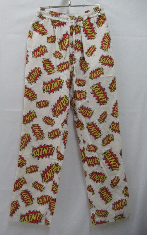 image of Saint Michael 22Aw All-Over Pattern Pajama Pants White S, Men's (Size 26)