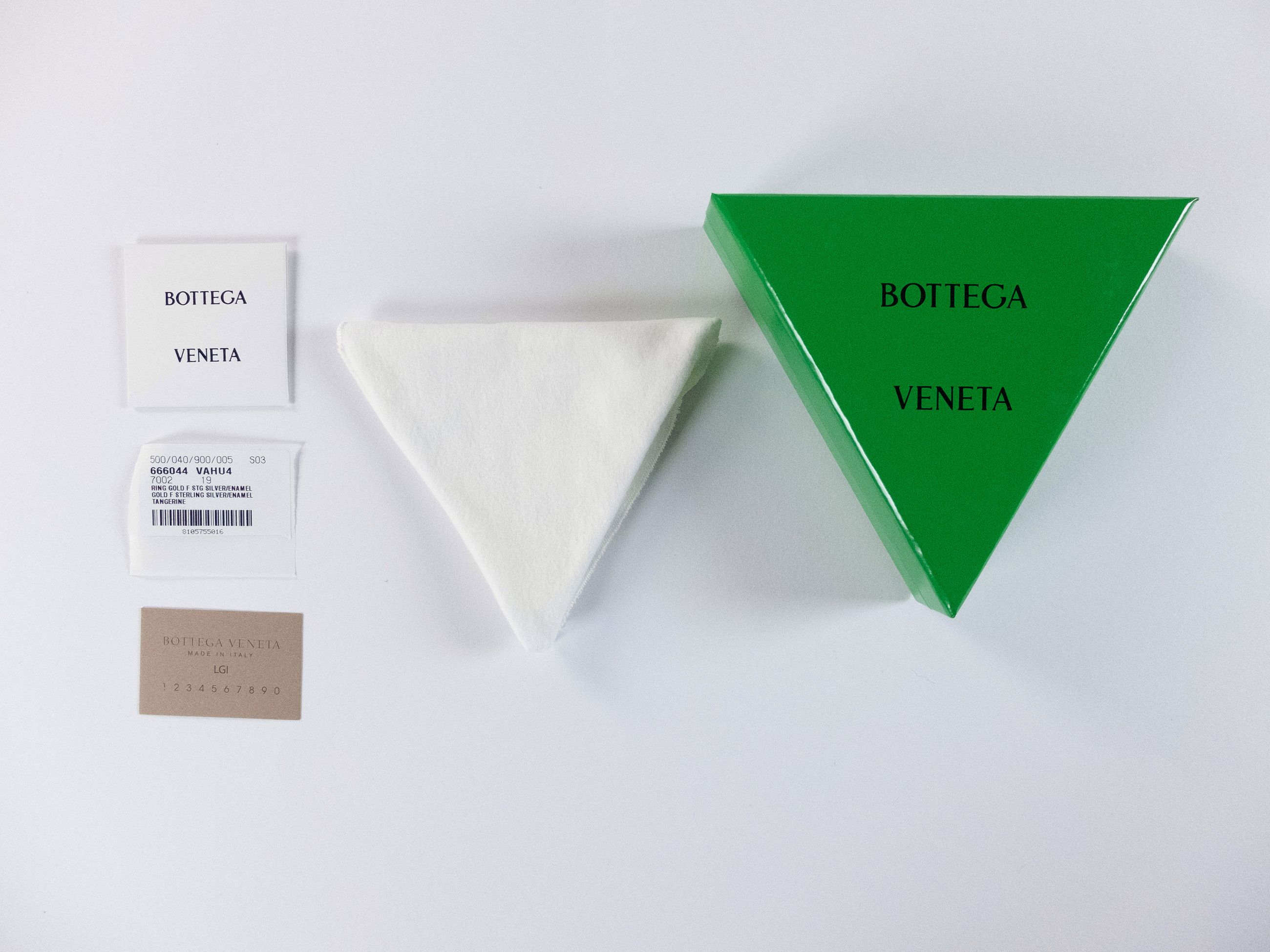 Bottega Veneta BOTTEGA VENETA Fold orange ring enamel & silver ring 19 q Size ONE SIZE - 7 Thumbnail