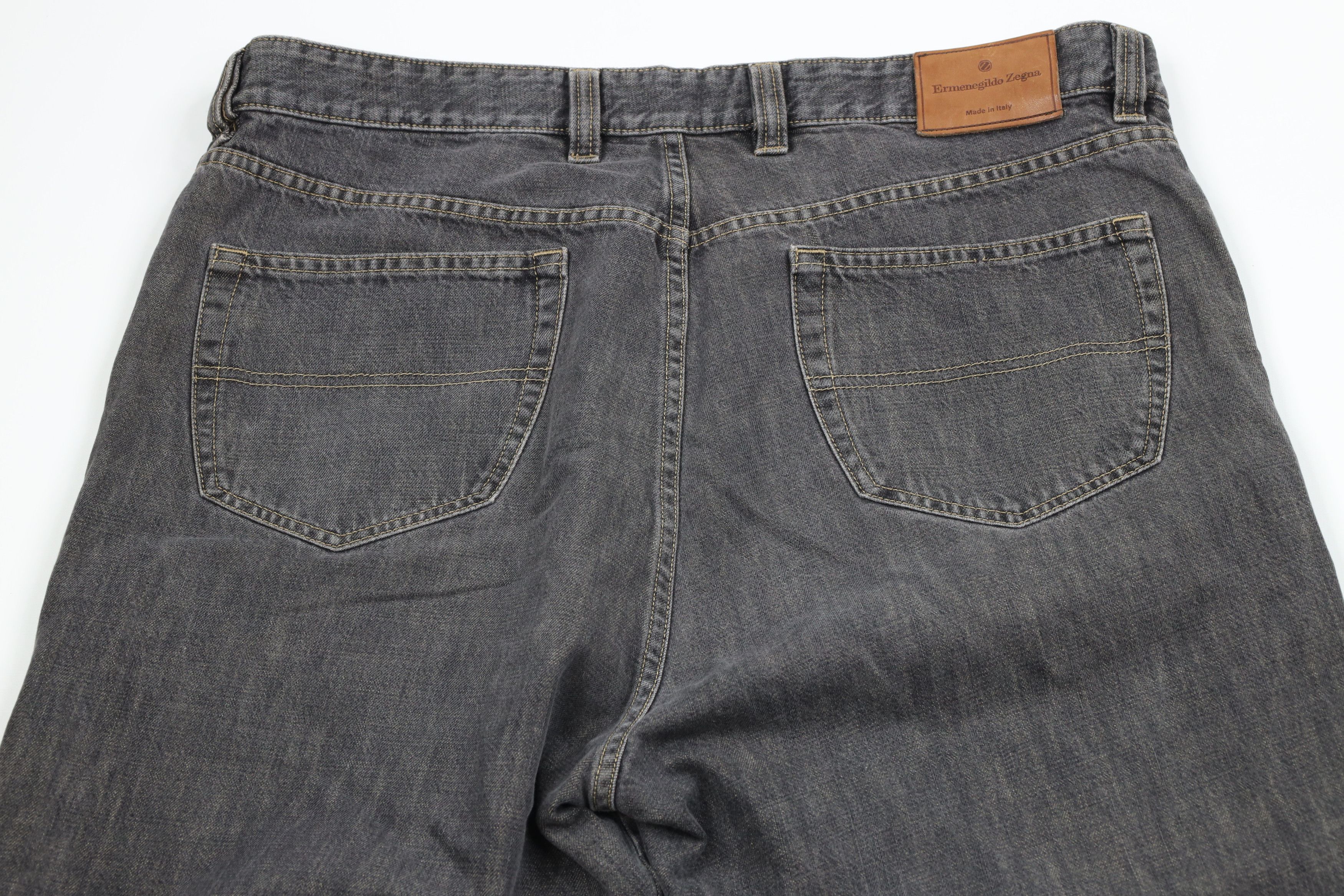 Ermenegildo Zegna × Vintage Vintage Ermenegildo Zegna Leg Denim Jeans Black Cotton Size US 38 / EU 54 - 10 Thumbnail