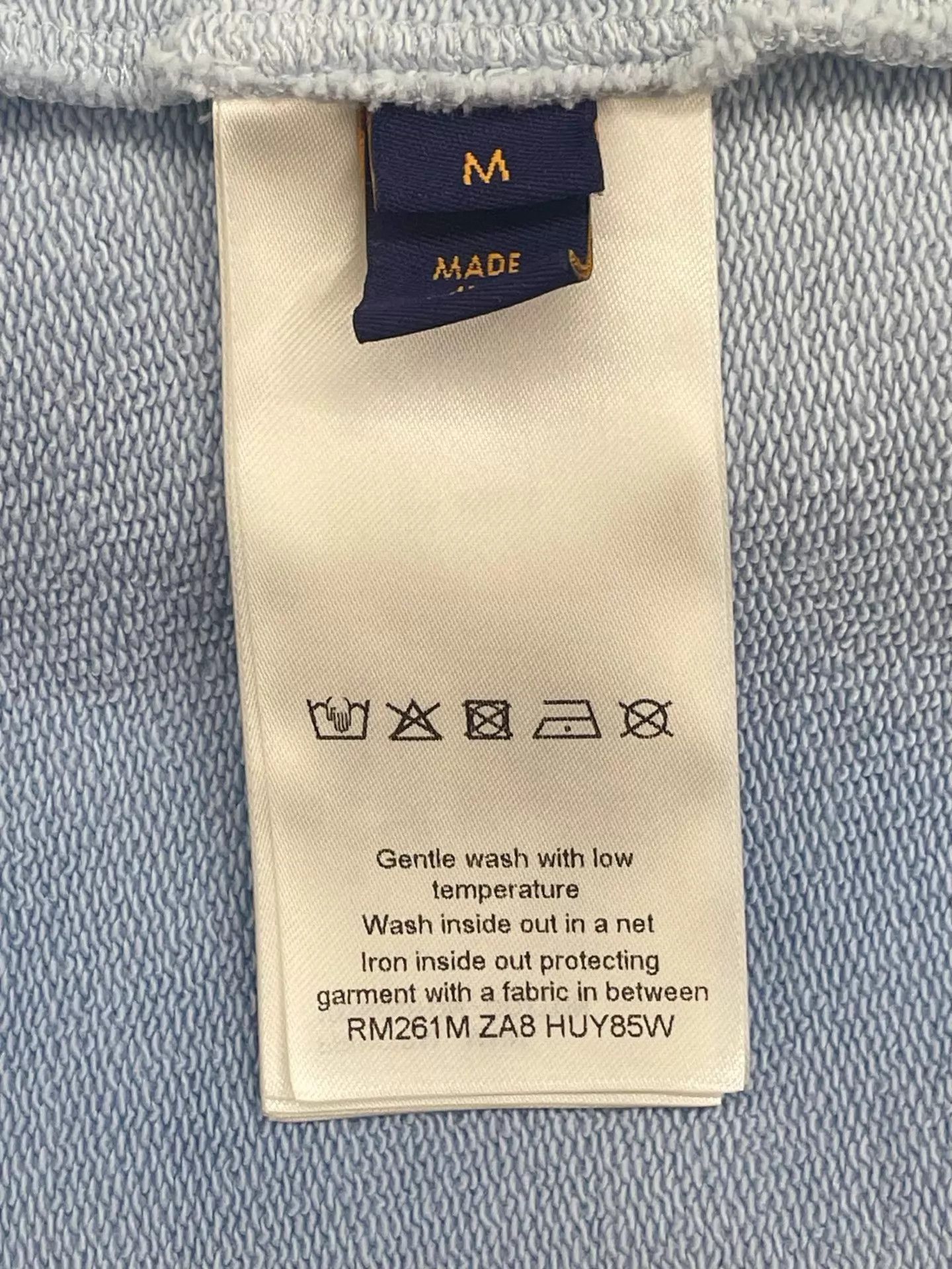 Louis Vuitton LV Crew Tie-Dye Ribbed Collar Light Blue Cloud Print M Size US M / EU 48-50 / 2 - 6 Thumbnail