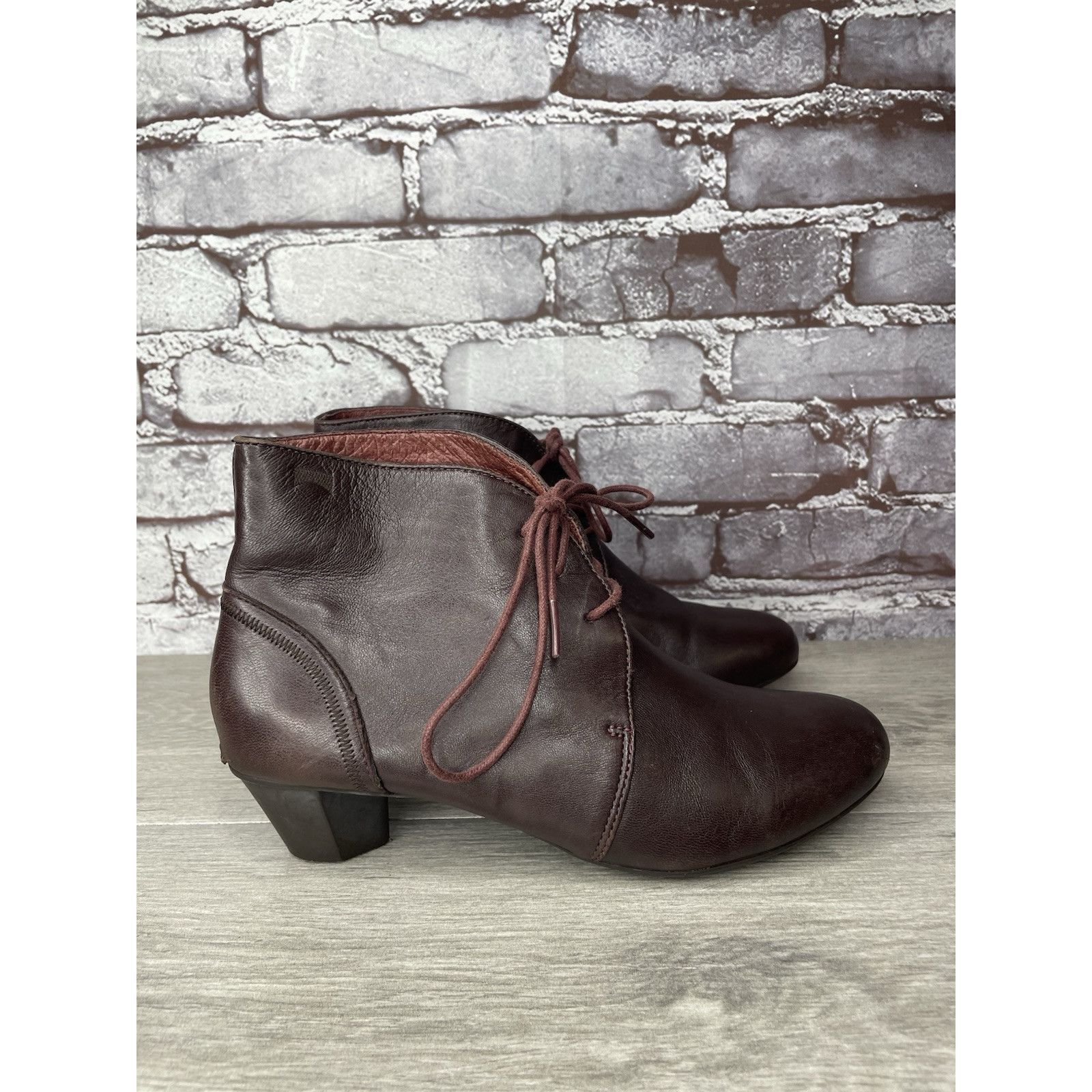 Camper Camper Alicante Brown Leather Lace Up Heel Ankle Boots Women Size US 7.5 / IT 37.5 - 10 Thumbnail