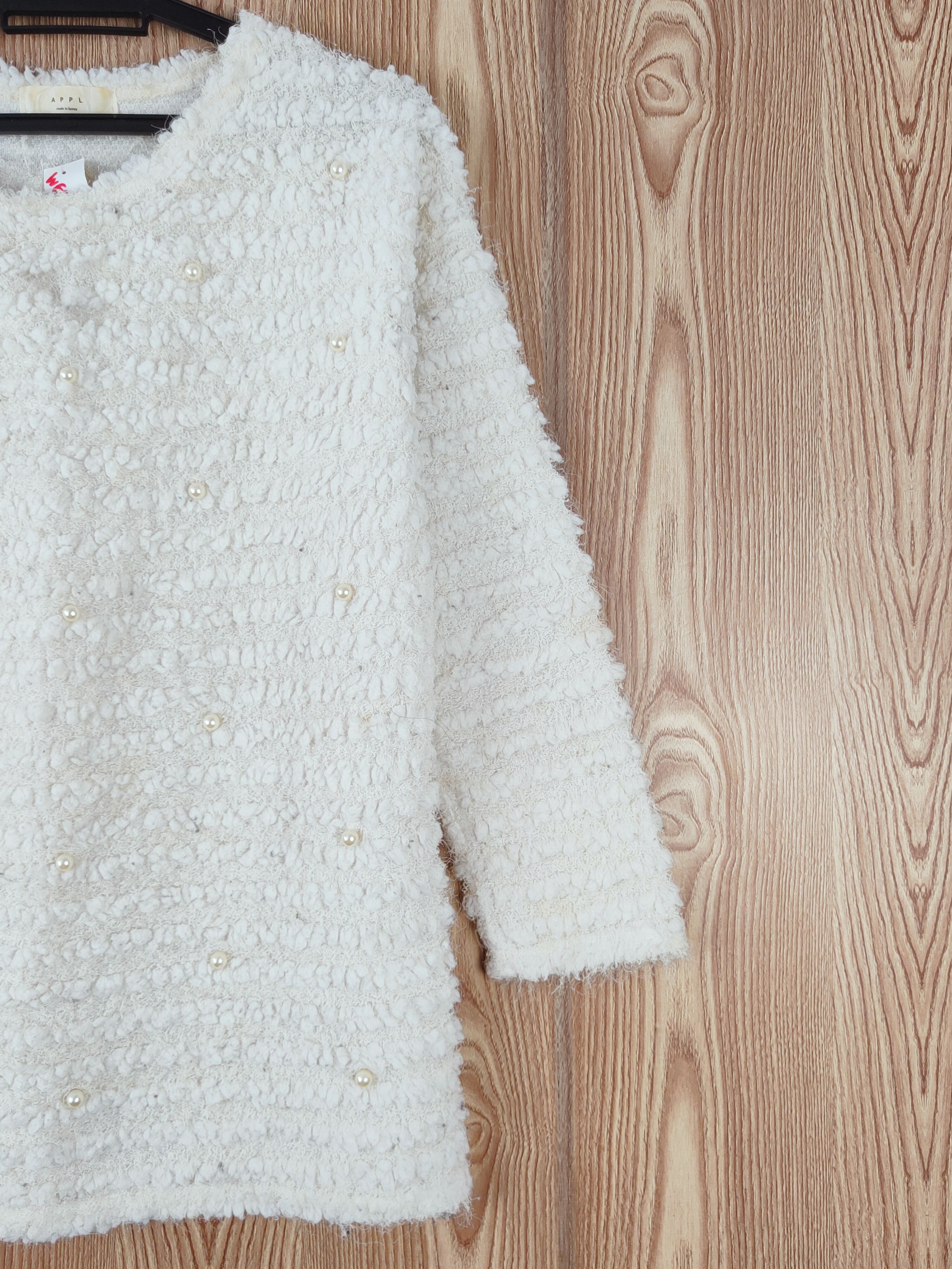 Japanese Brand APPL White Fur Mohair Knitwear #W682 Size M / US 6-8 / IT 42-44 - 5 Thumbnail