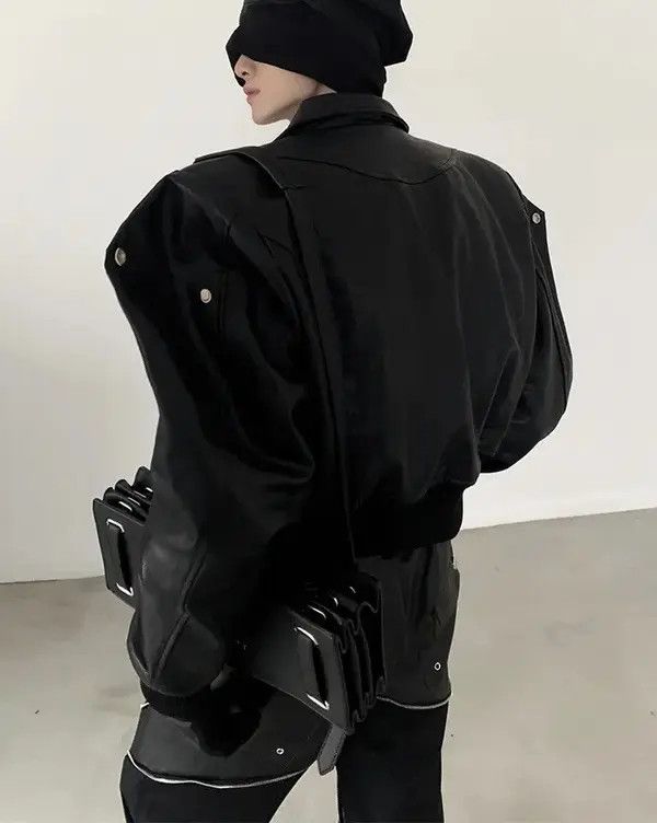 VIBE Autumn PU leather jacket long sleeve zipper gothic style Size US XL / EU 56 / 4 - 3 Thumbnail