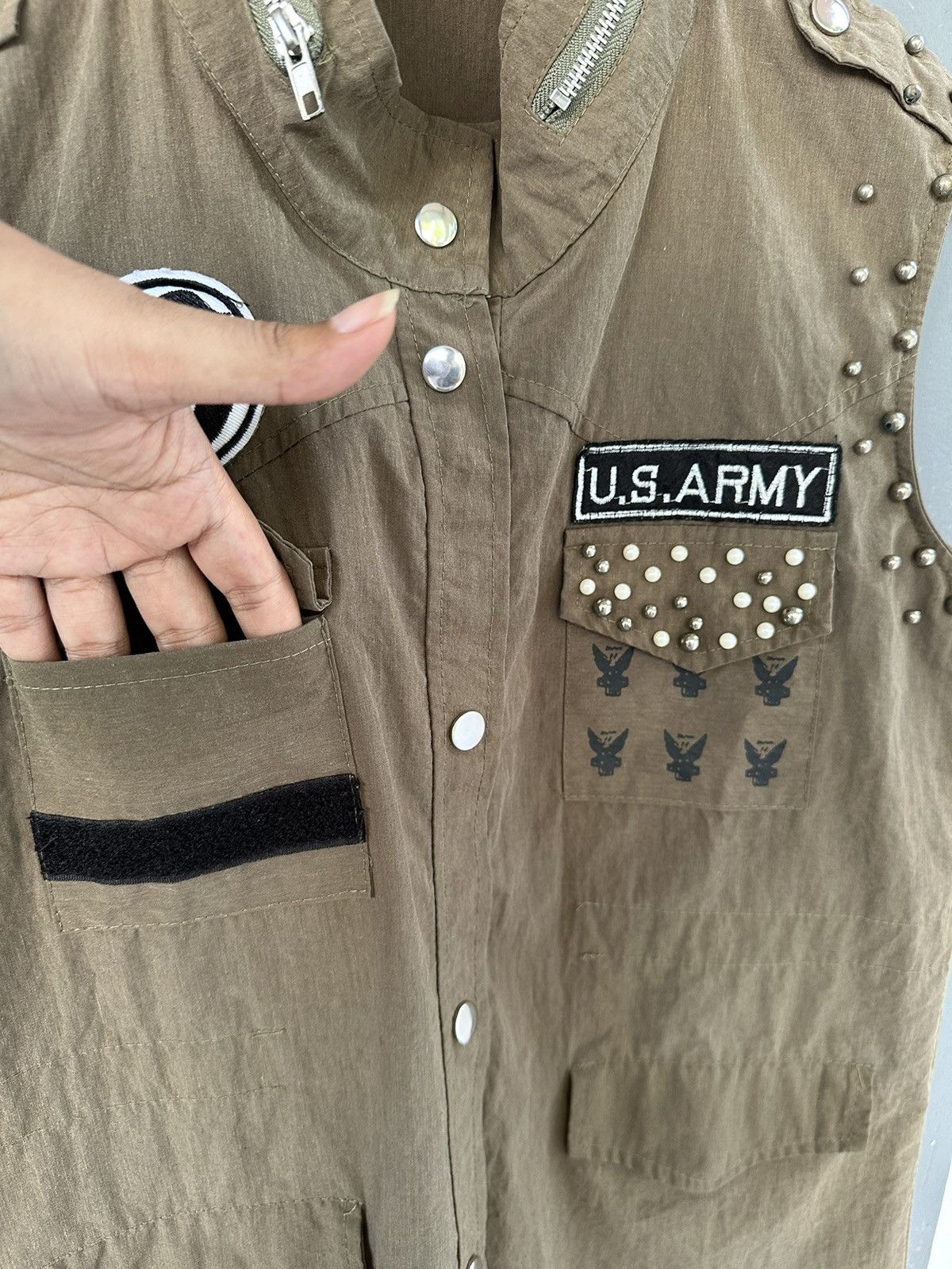 Hysteric Glamour SEDITIONARIES STYLED CRAZY PUNK STUDDED ARMY UNDERSTAR SHIRT Size US L / EU 52-54 / 3 - 7 Thumbnail